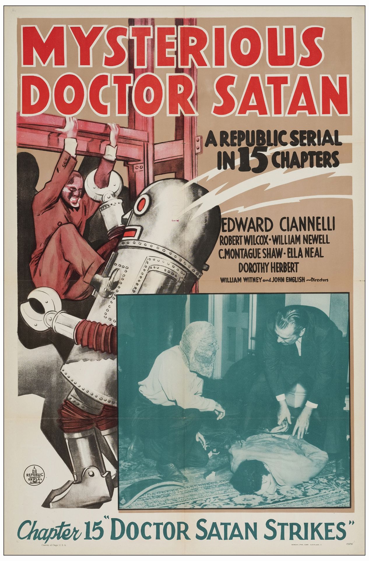 MYSTERIOUS DOCTOR SATAN - One Sheet and (2) Lobby Card Sets of 4 (27" x 41" & 11" x 14"); Very Fine - Bild 3 aus 3