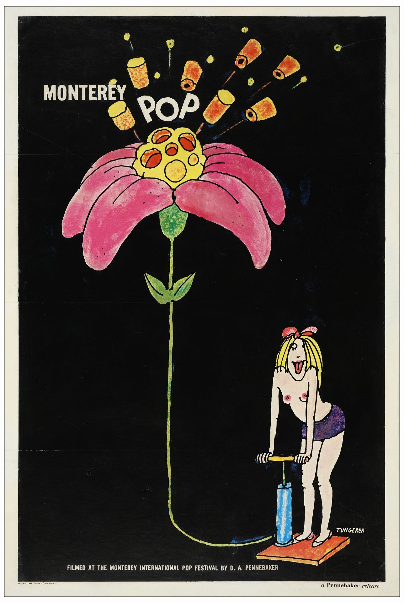 MONTEREY POP - One Sheet (27" x 41" ); Fine+ on Linen