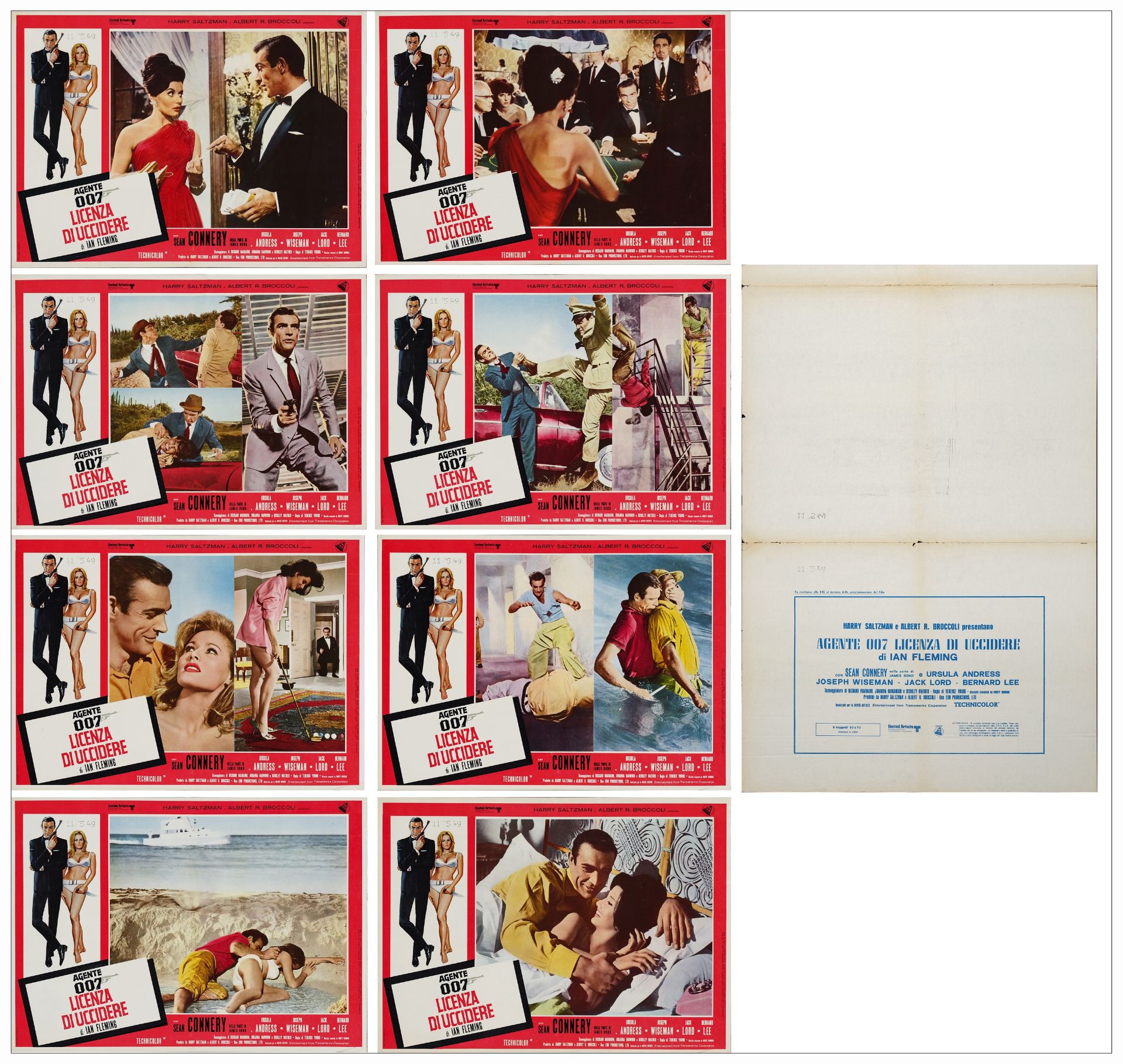 JAMES BOND: DR. NO/FROM RUSSIA WITH LOVE - Italian Photobusta Sets (2) of (6) (18" x 26.25"); Fine+ - Bild 10 aus 19