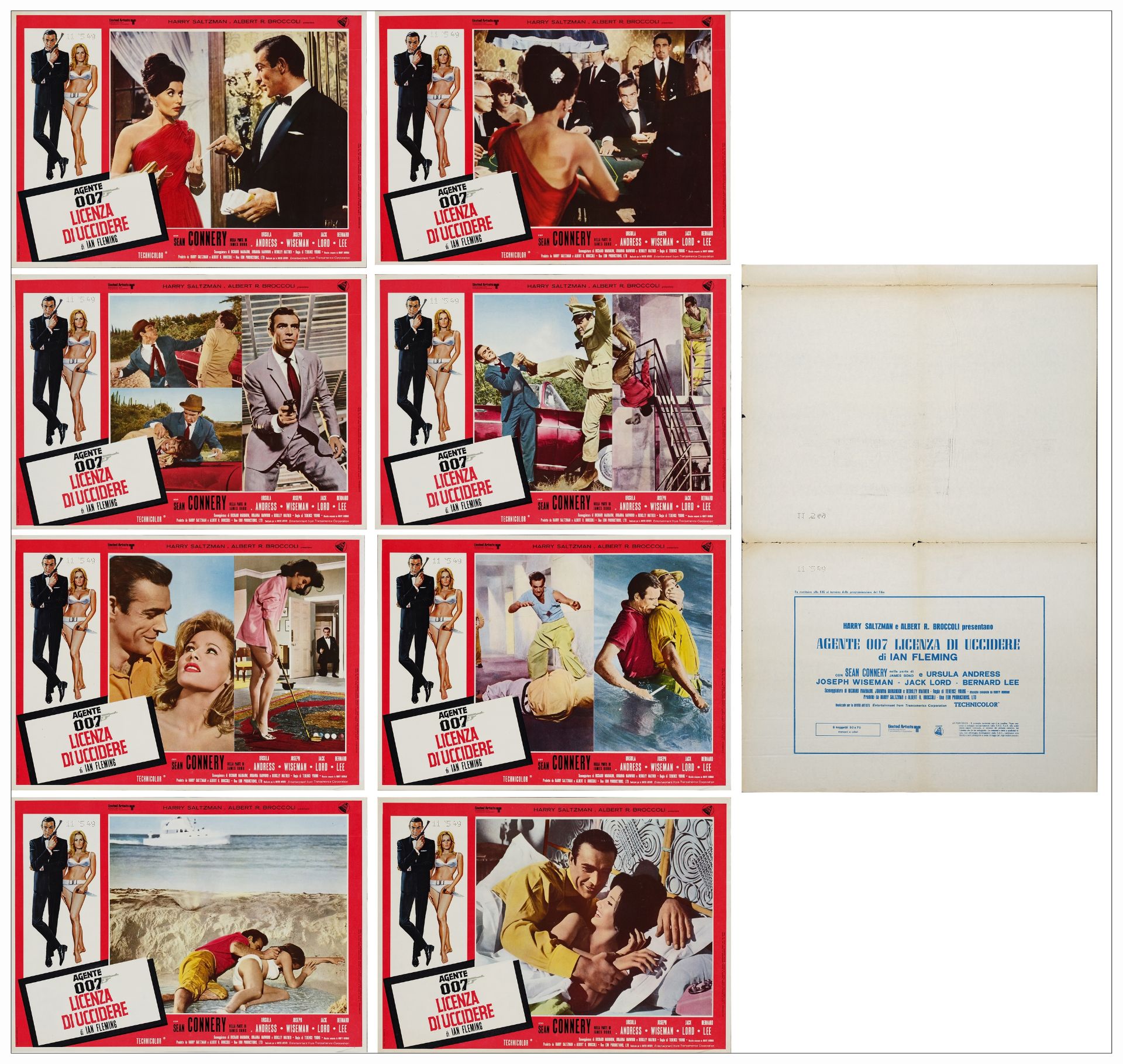 JAMES BOND: DR. NO/FROM RUSSIA WITH LOVE - Italian Photobusta Sets (2) of (6) (18" x 26.25"); Fine+ - Image 10 of 19