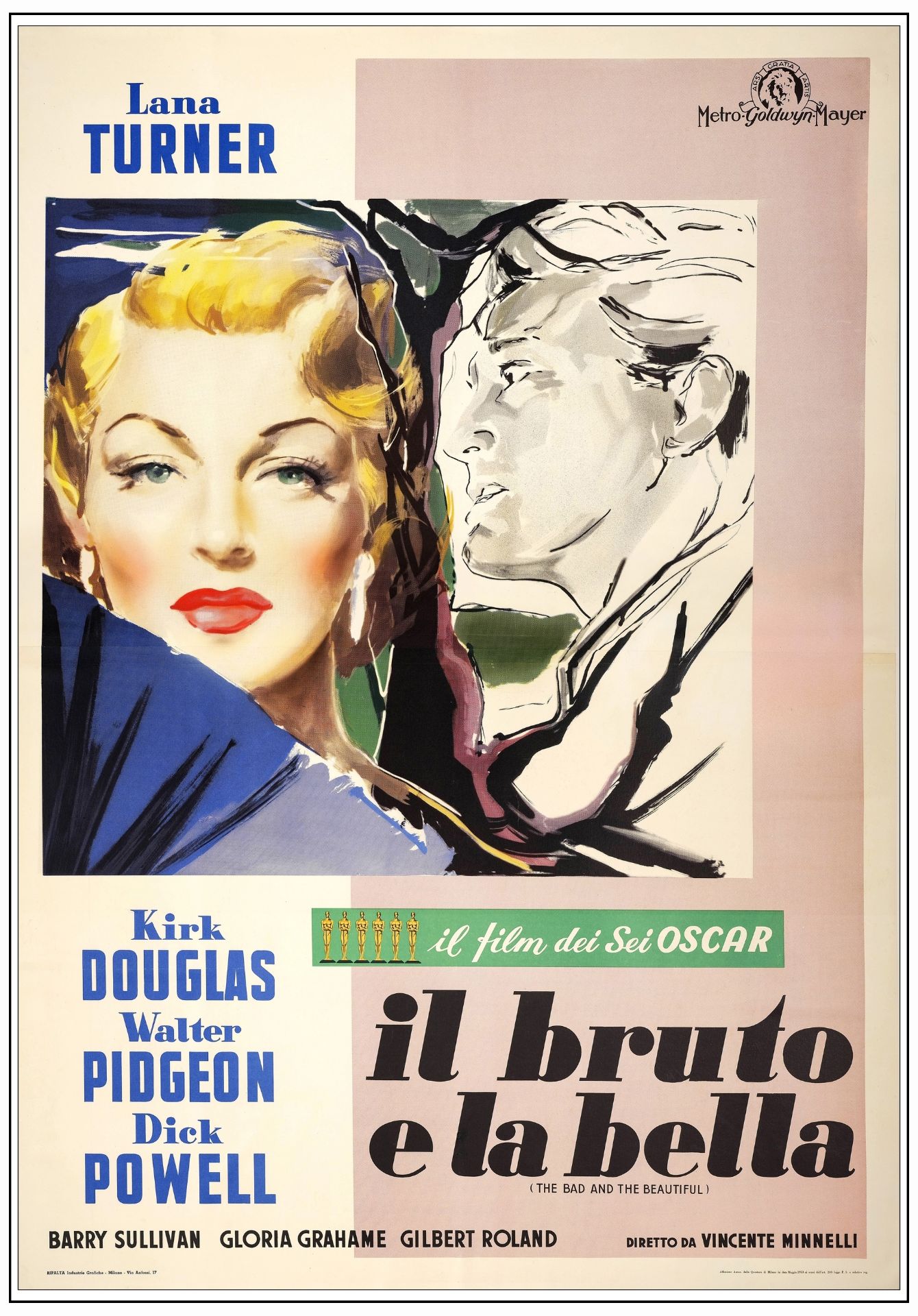 THE BAD AND THE BEAUTIFUL - Italian 4-Fogli (55" x 78"); Very Fine+ on Linen