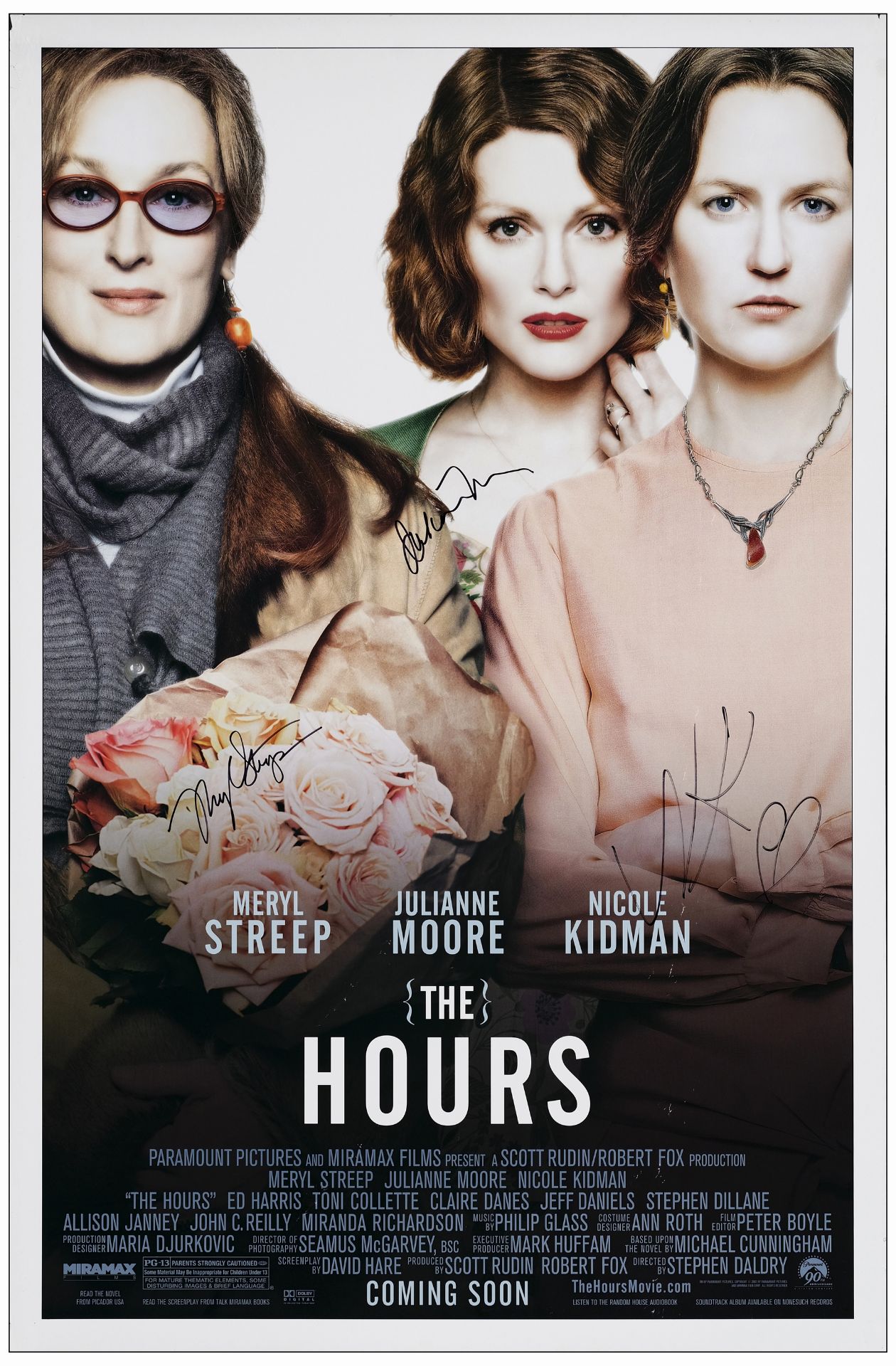 THE HOURS - One Sheet (27" x 41" ) Autographed by Julianne Moore, Meryl Streep, Nicole Kidman. (JSA