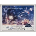 STAR WARS: A NEW HOPE - Half Sheet (22" x 28") (JSA COA)Autographed by Alec Guinness, Mark Hamill, C