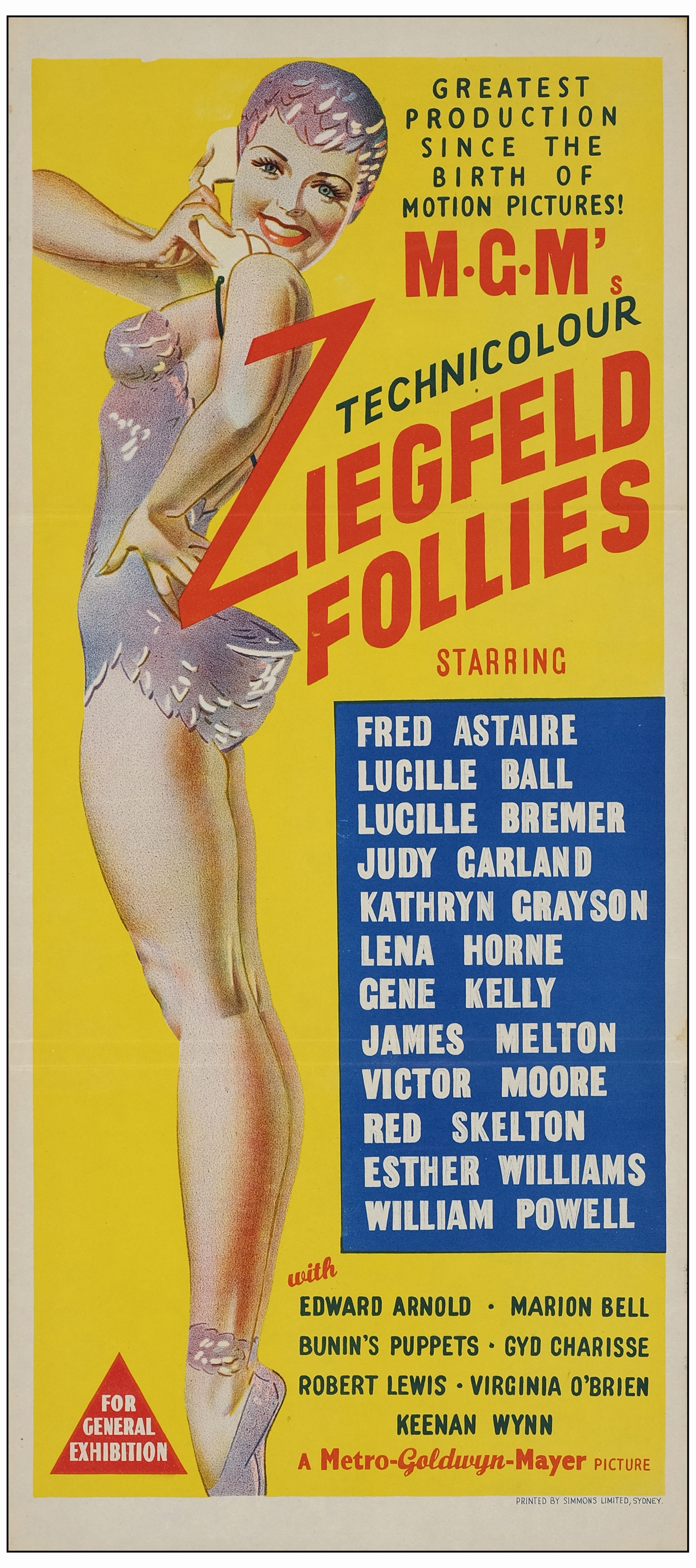 ZIEGFELD FOLLIES - Australian Daybill (13.5" x 30"); Very Fine Folded