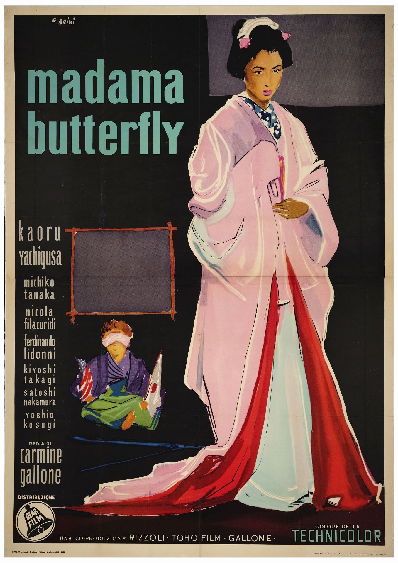 MADAME BUTTERFLY - Italian 4-Fogli (54.5" x 78"); Fine+ Rolled