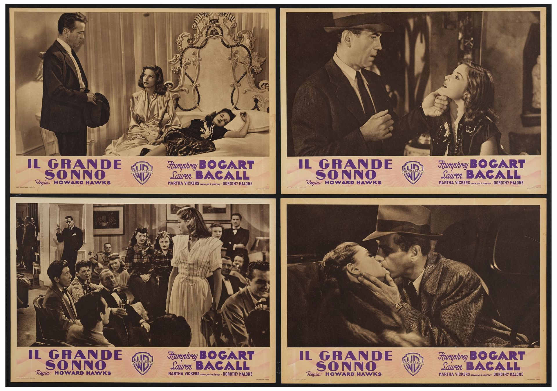 THE BIG SLEEP - Italian Complete Set of Photobustas (16) with Sleeve (13.5" x 19" ); Very Fine+ - Bild 3 aus 6