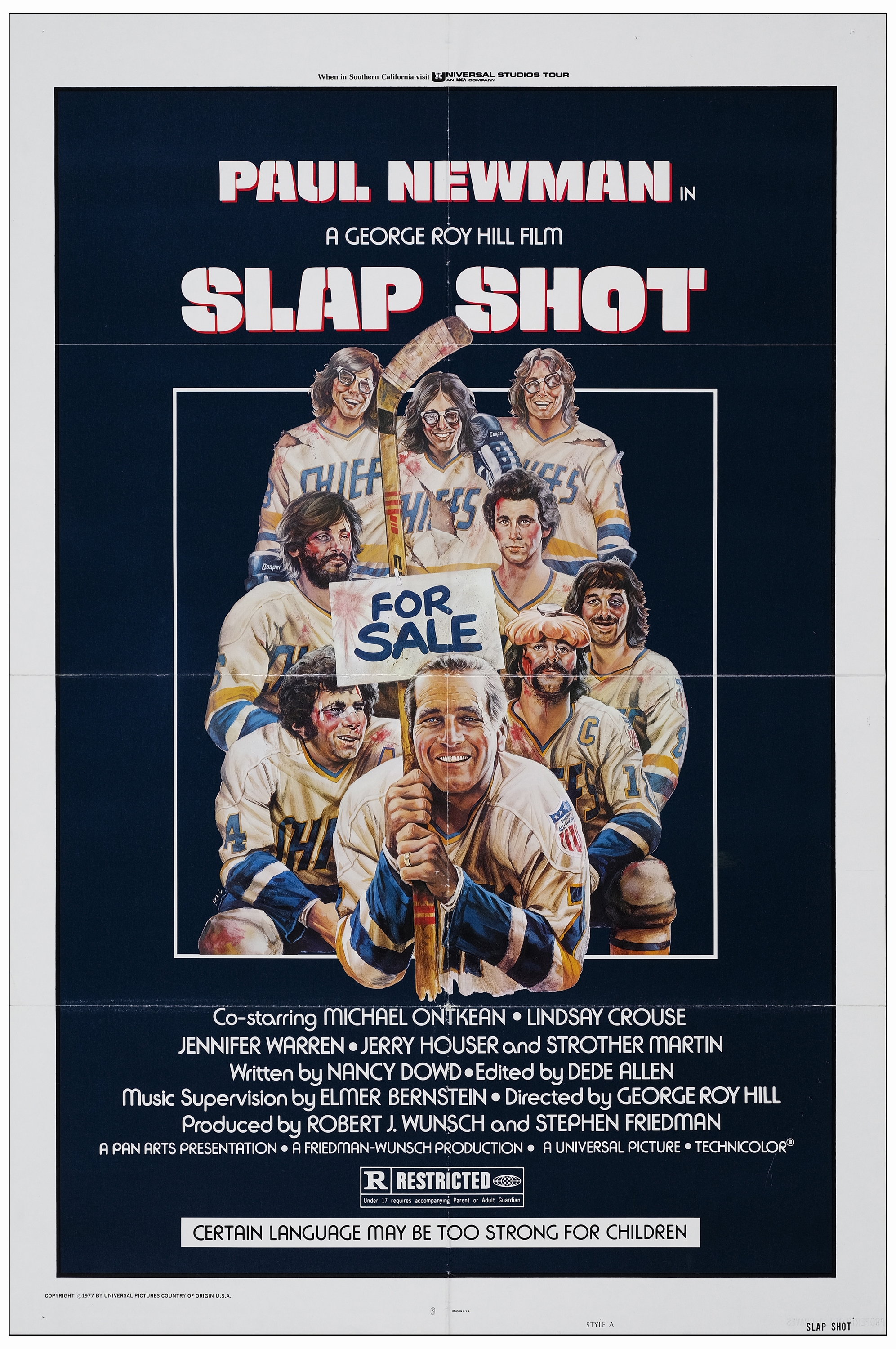 SLAP SHOT - One Sheet (27" x 41" ); Style A; Very Fine+ Folded