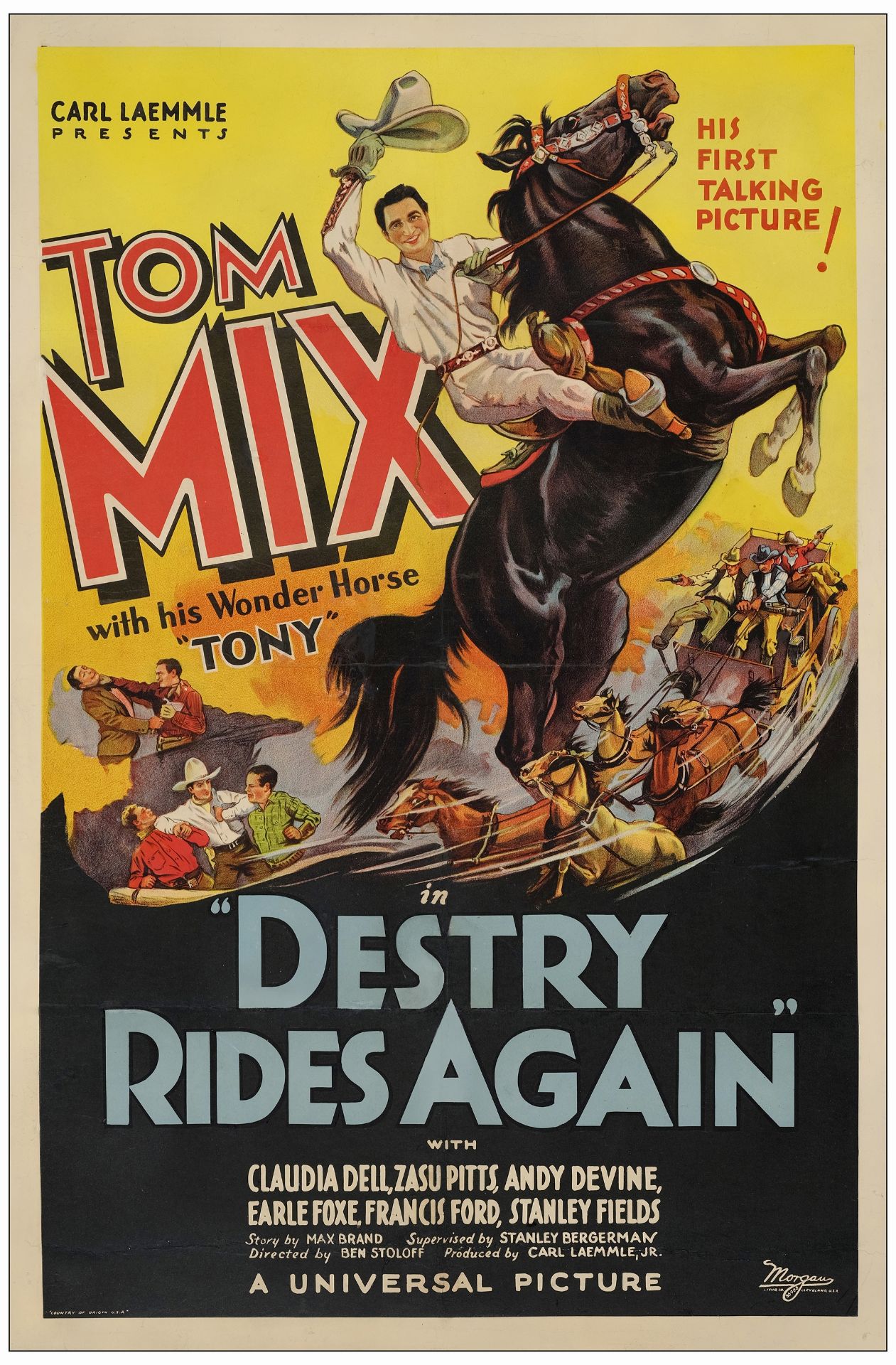 DESTRY RIDES AGAIN - One Sheet (27" x 41"); Style A; Fine+ on Linen