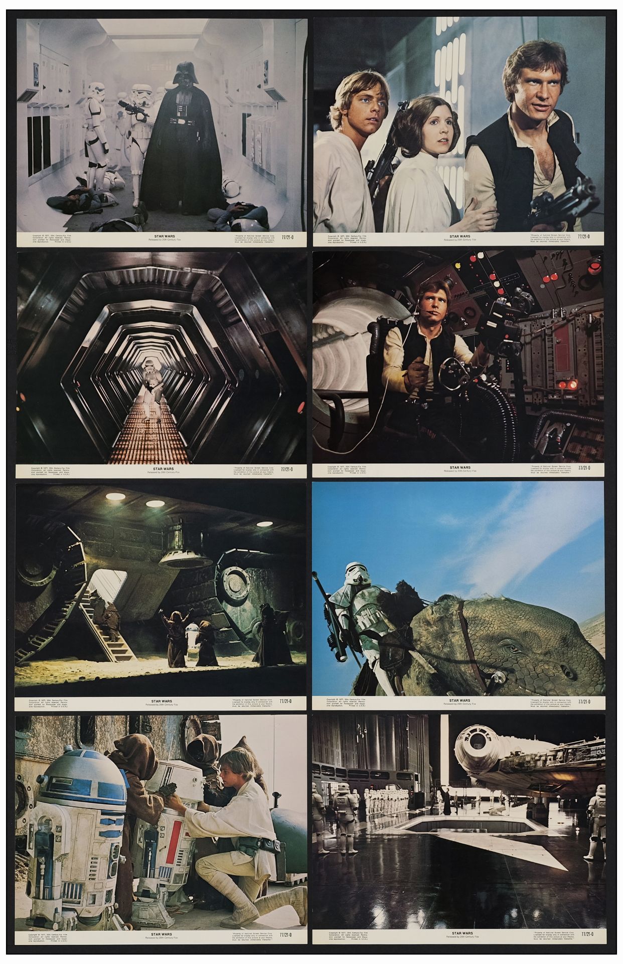 STAR WARS: ORIGINAL TRILOGY - Three Lobby Card Sets of (8) (11" x 14"); Near Mint - Image 2 of 4