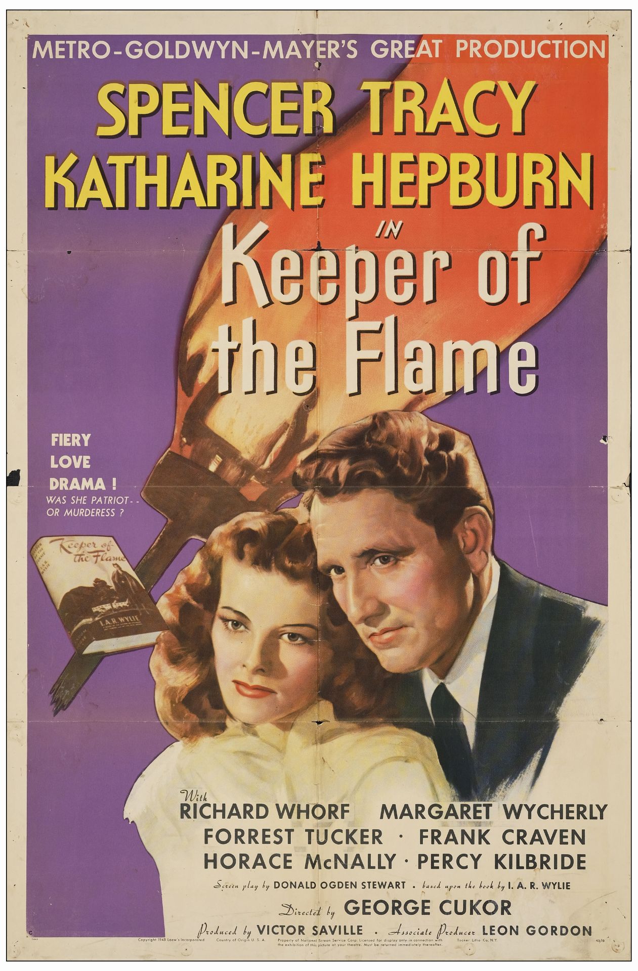 KEEPER OF THE FLAME - One Sheets (2) (27" x 41"); Styles C & D; Very Fine Folded - Bild 3 aus 3