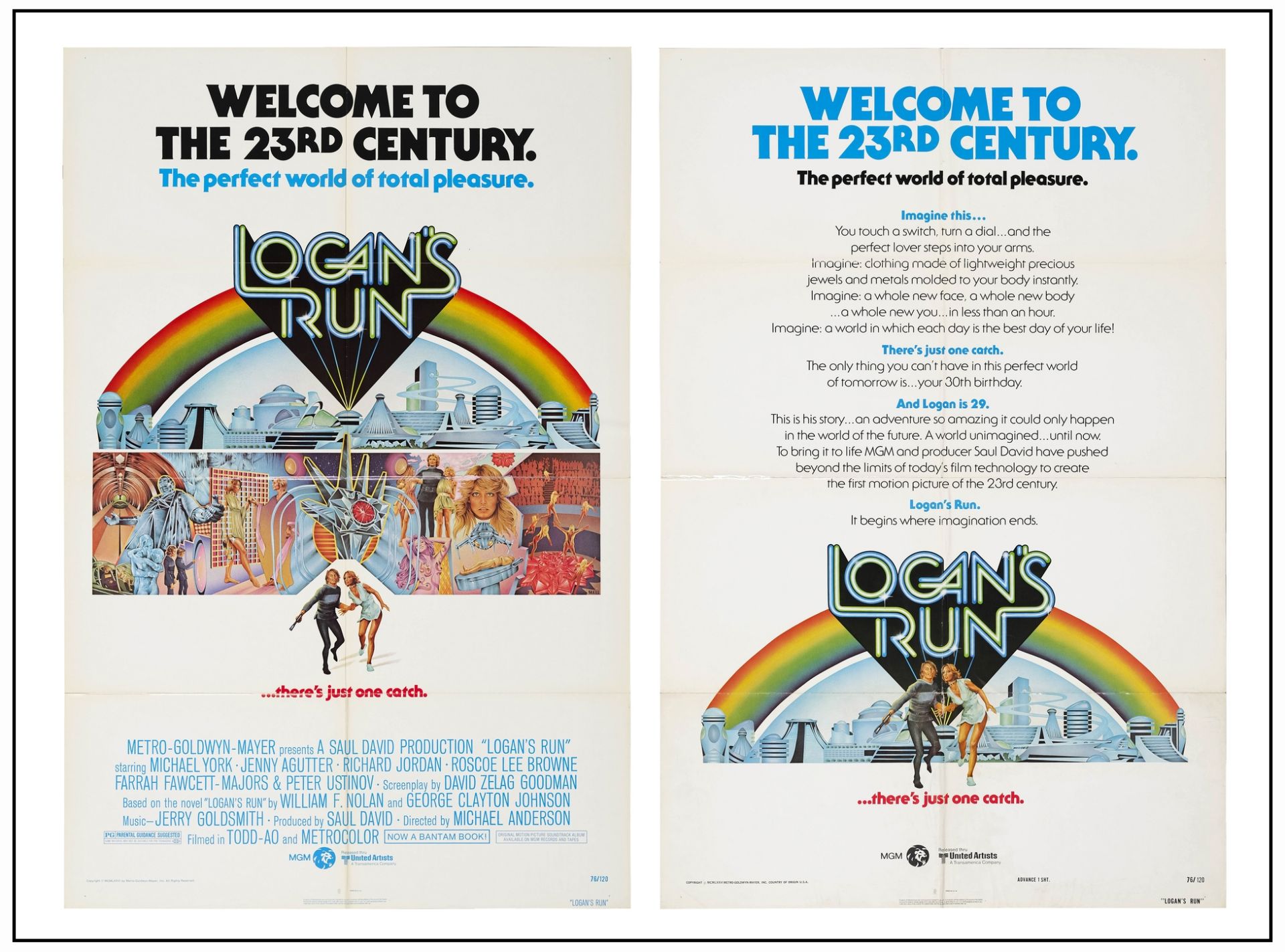 LOGAN'S RUN - One Sheets (2) (27" x 41"); Very Fine Folded