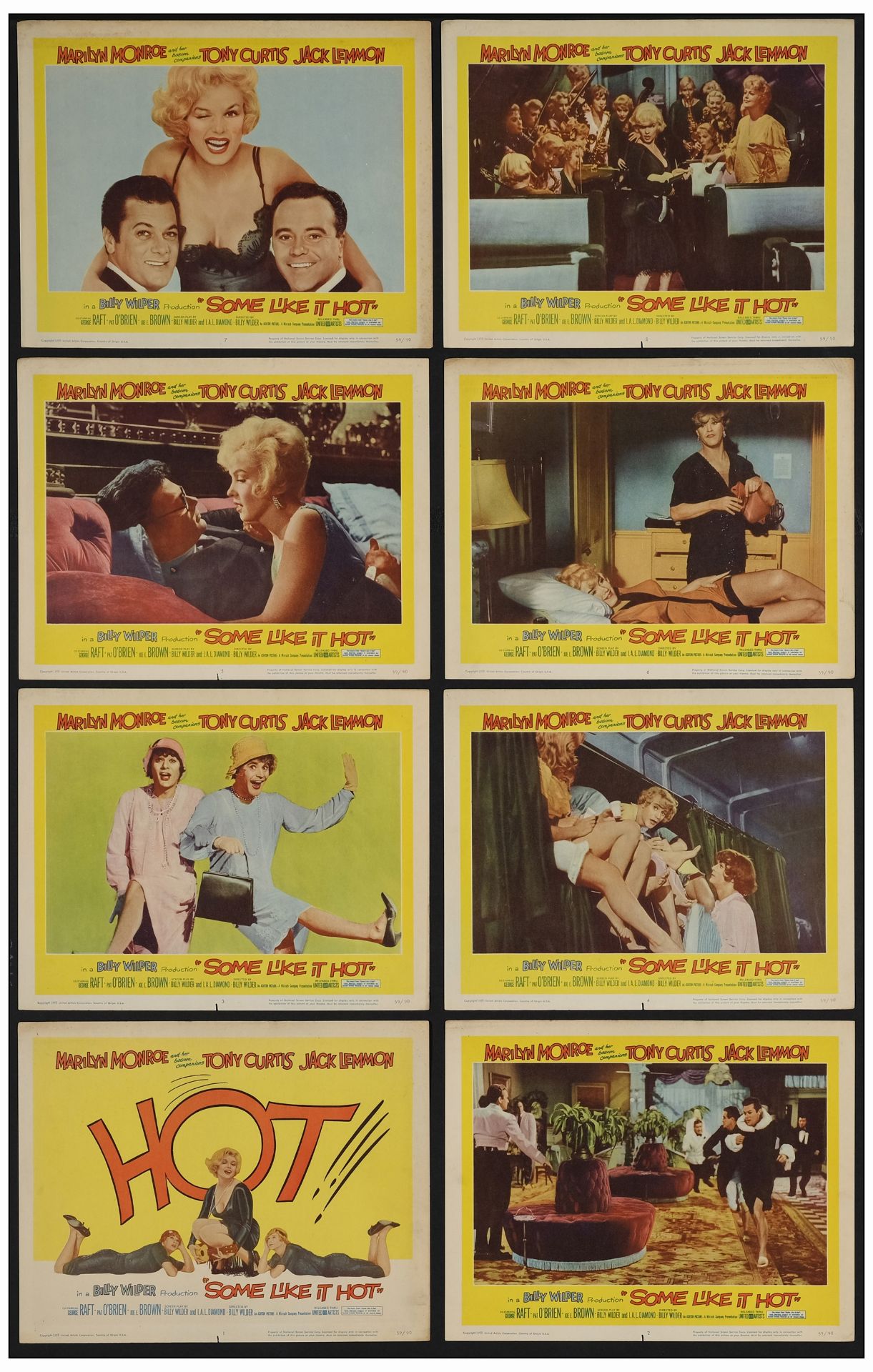 SOME LIKE IT HOT - Lobby Card Set of (8) (11" x 14"); Very Fine