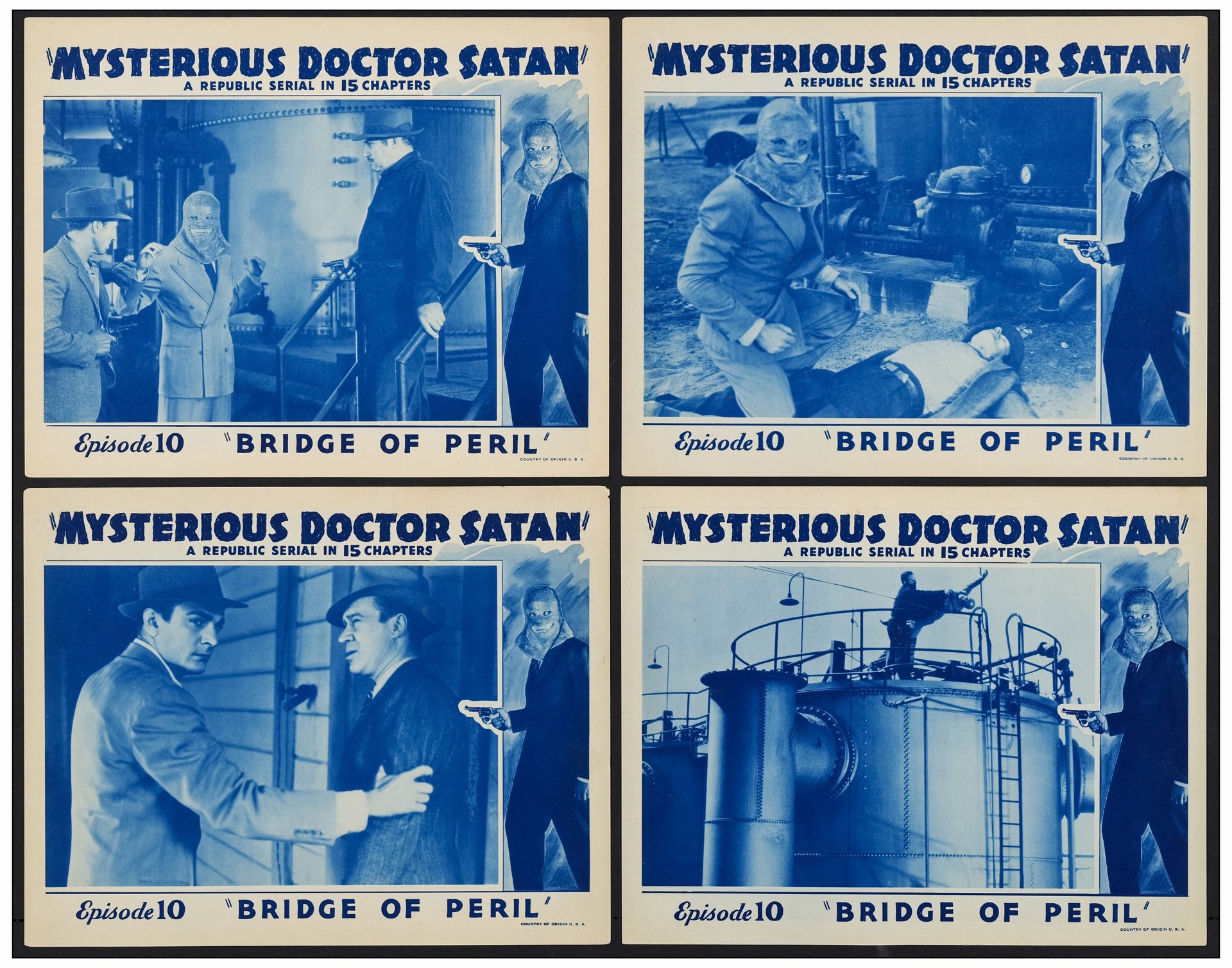 MYSTERIOUS DOCTOR SATAN - One Sheet and (1) Lobby Card Set of 4 (27" x 41" & 11" x 14"); Very Fine - Bild 2 aus 3