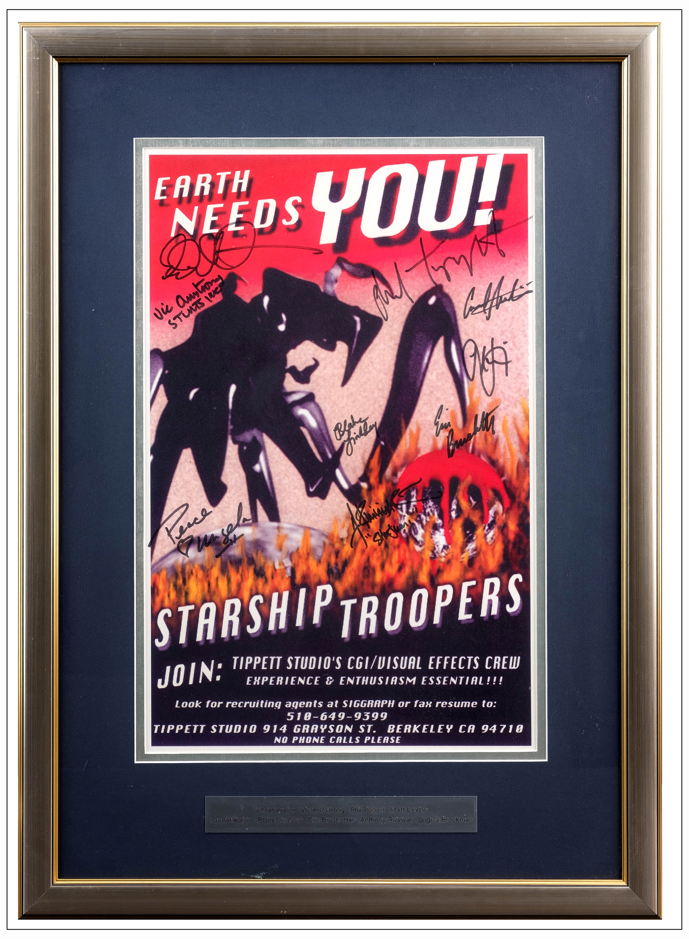 STARSHIP TROOPERS - Autographed Promotional Posters (2) (JSA COA) (21" x 27"); Framed; Very Fine+ Fr - Image 2 of 3