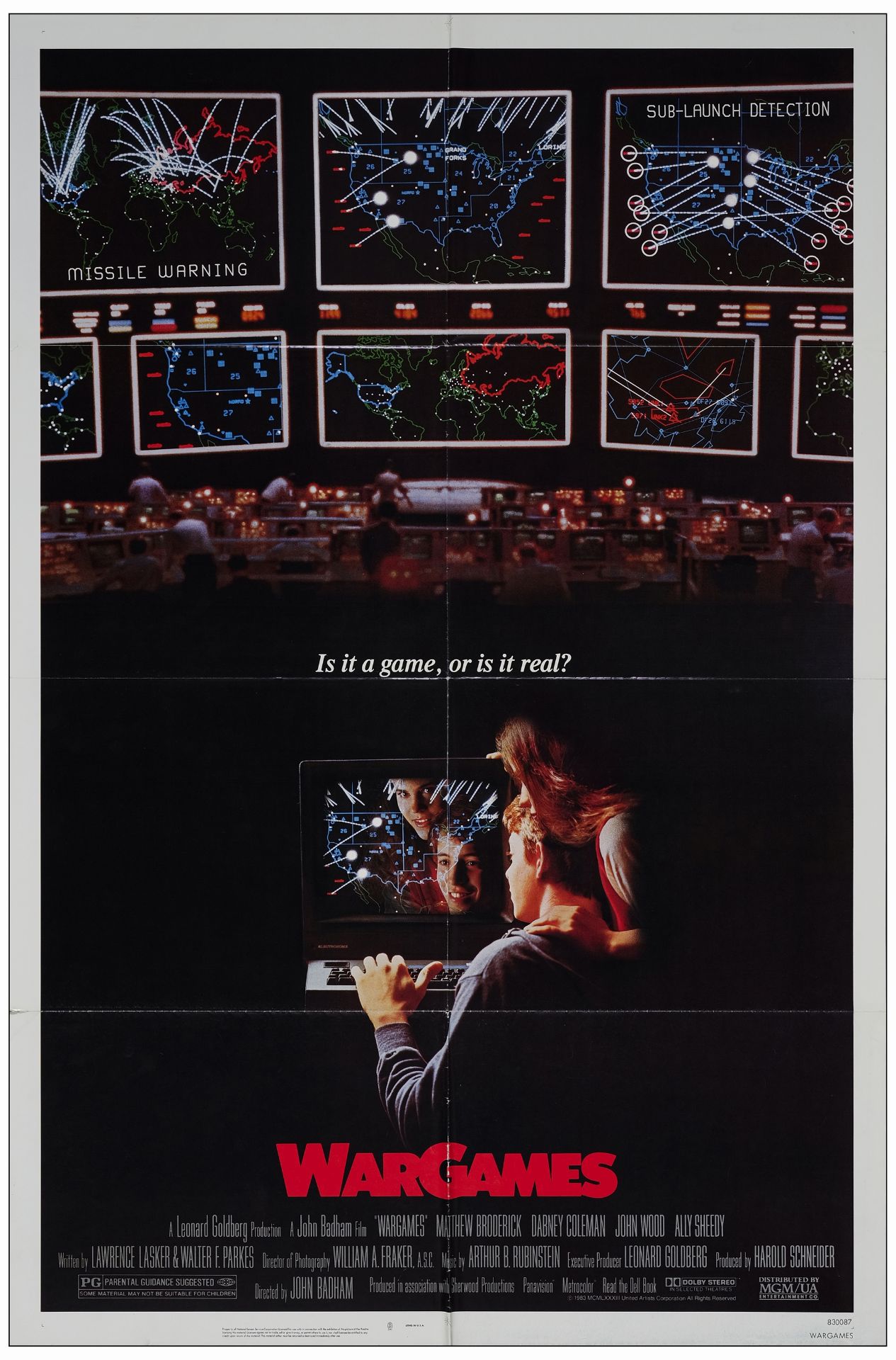 WAR GAMES - One Sheet (27" x 41" ); Very Fine Folded