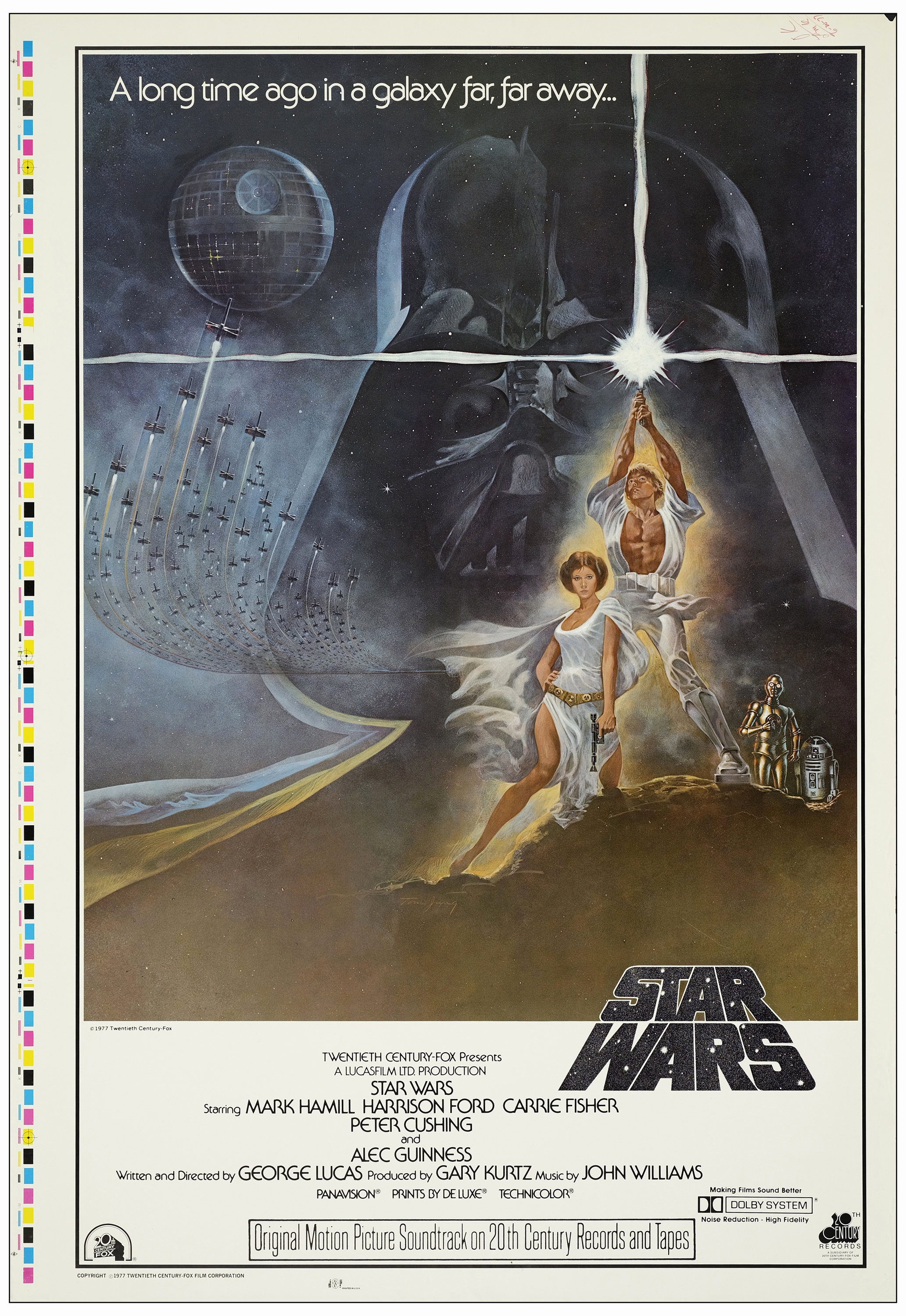 STAR WARS: A NEW HOPE - One Sheet (28.5" x 41"); Printer's Proof Soundtrack Poster Style A; Very Fin