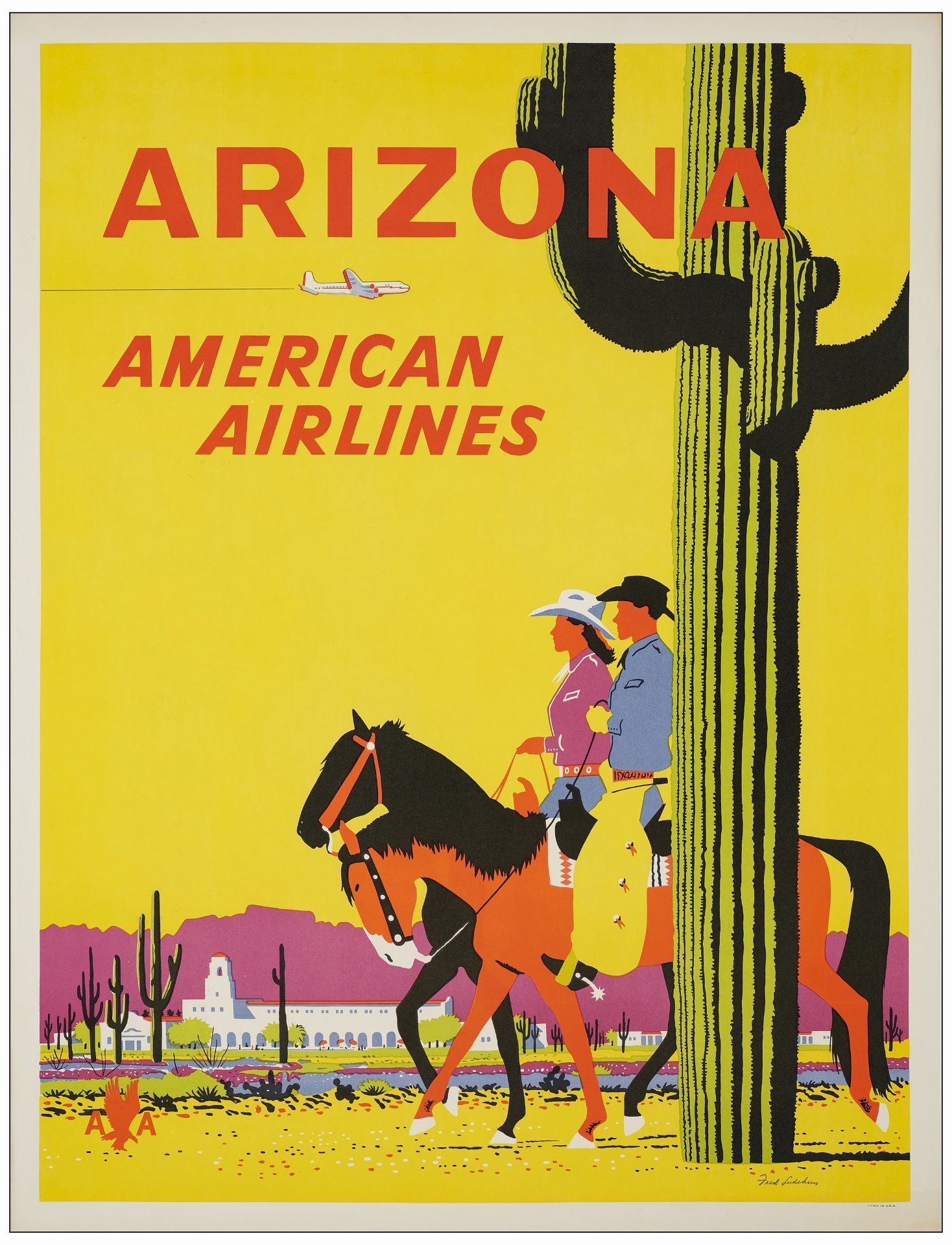 AMERICAN AIRLINES - Travel Poster (30" x 40"); Very Fine on Linen