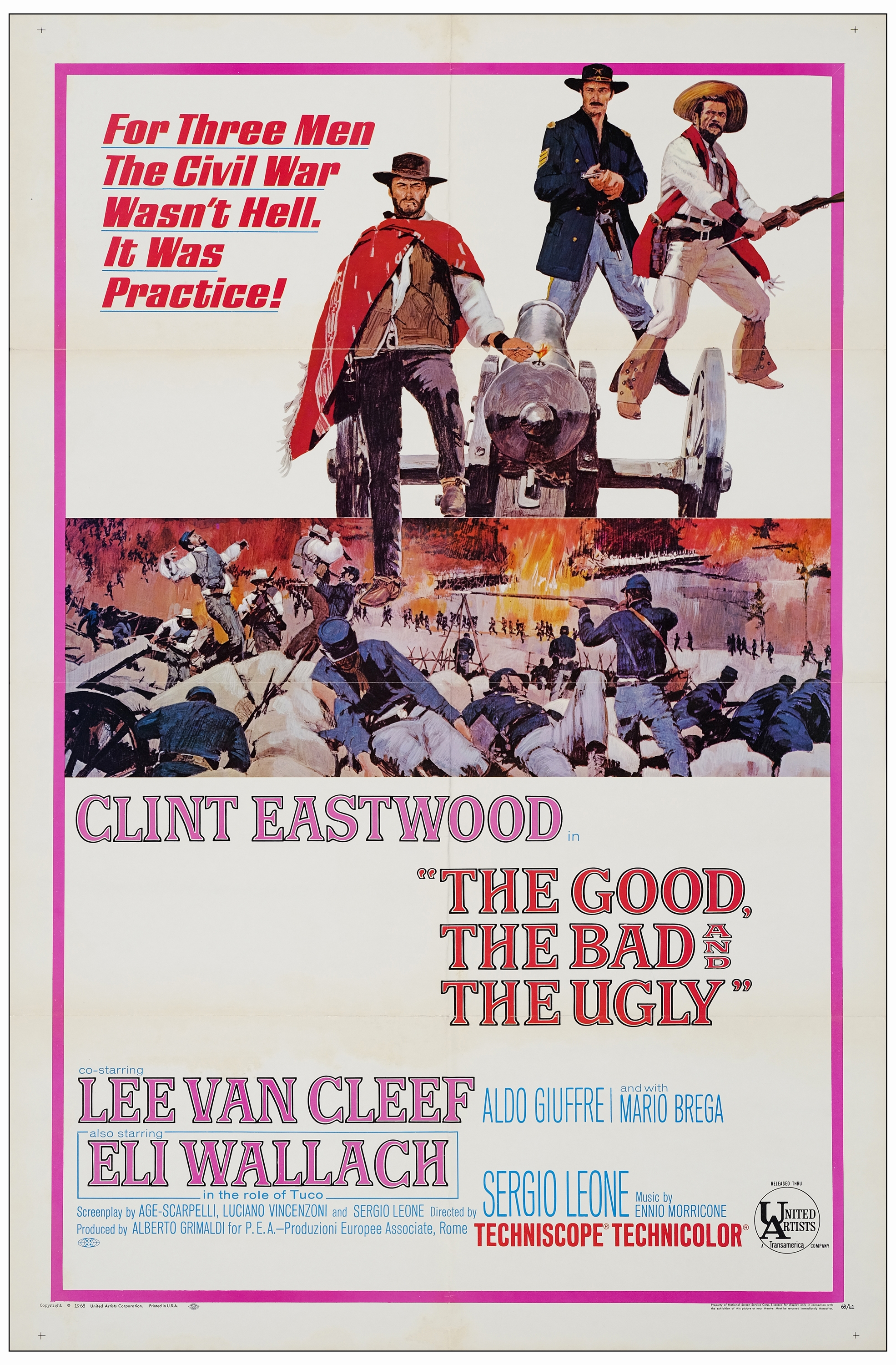 THE GOOD, THE BAD AND THE UGLY - One Sheet (27" x 41"); Very Fine- Folded