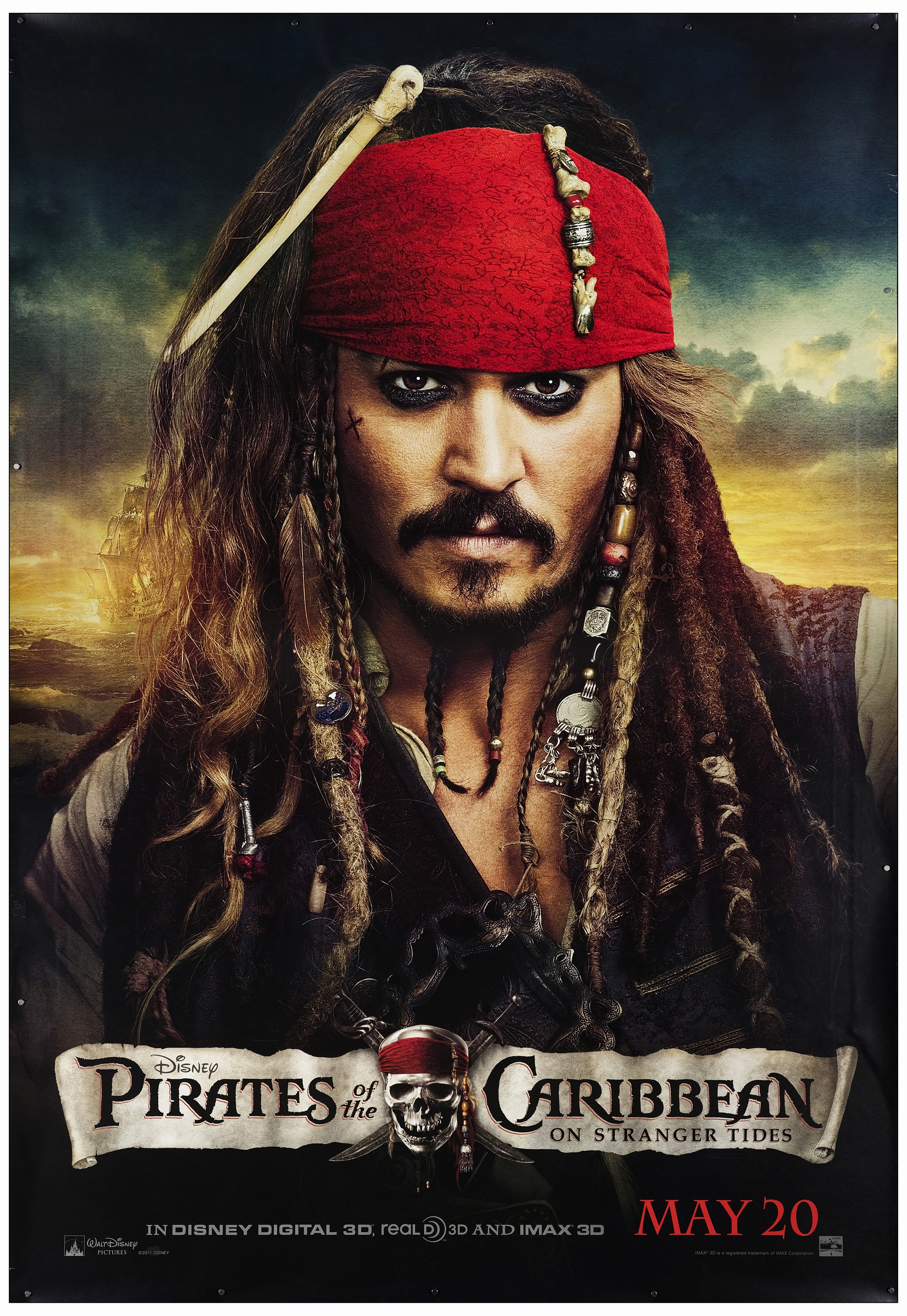 PIRATES OF THE CARIBBEAN: ON STRANGER TIDES - Bus Shelters (2) (47.5" x 68"); Fine+ Rolled - Image 2 of 3