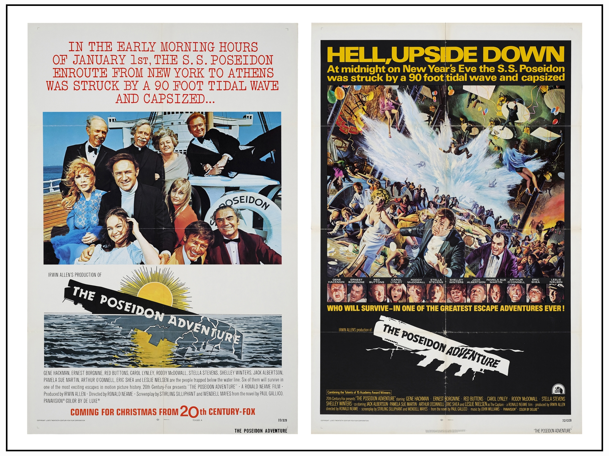 THE POSEIDON ADVENTURE - One Sheets (2) (27" x 41"); Advance & One Sheet; Very Fine Folded