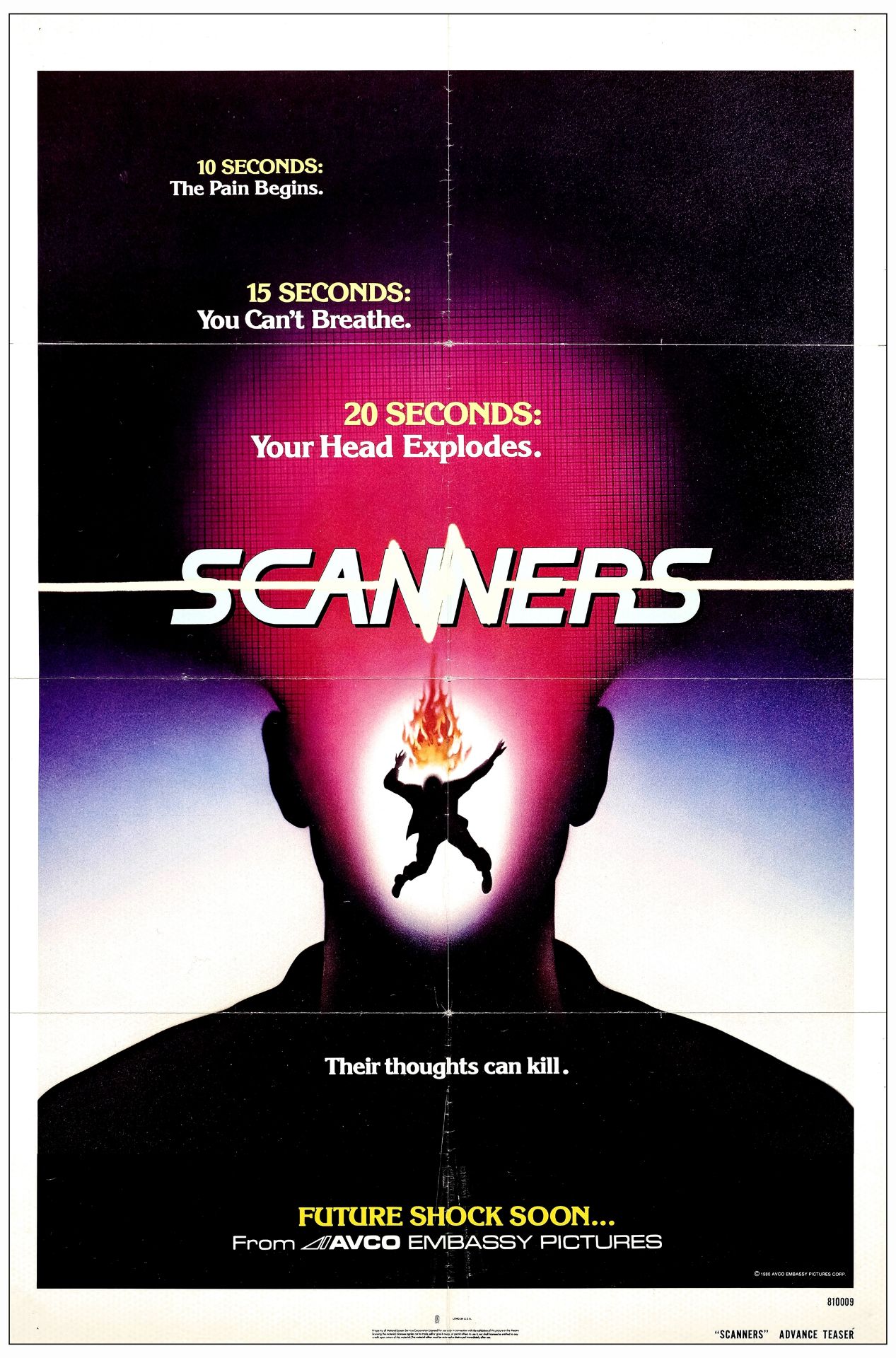 SCANNERS - One Sheet (27" x 41"); Advance Style; Very Fine Folded