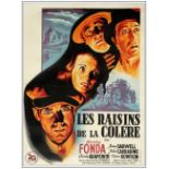 THE GRAPES OF WRATH - First Post-War Release French Moyenne (23.5" x 31"); Very Fine+ on Linen