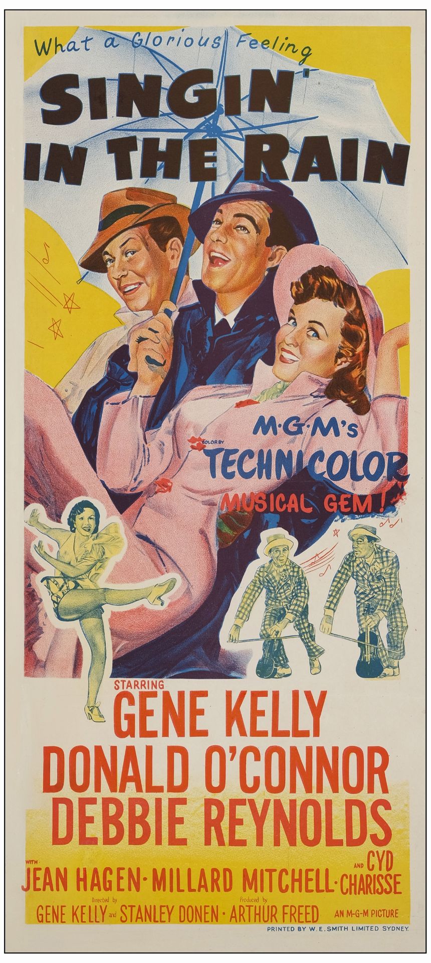 SINGIN' IN THE RAIN - Australian Daybill (13" x 30"); Fine+ on Linen