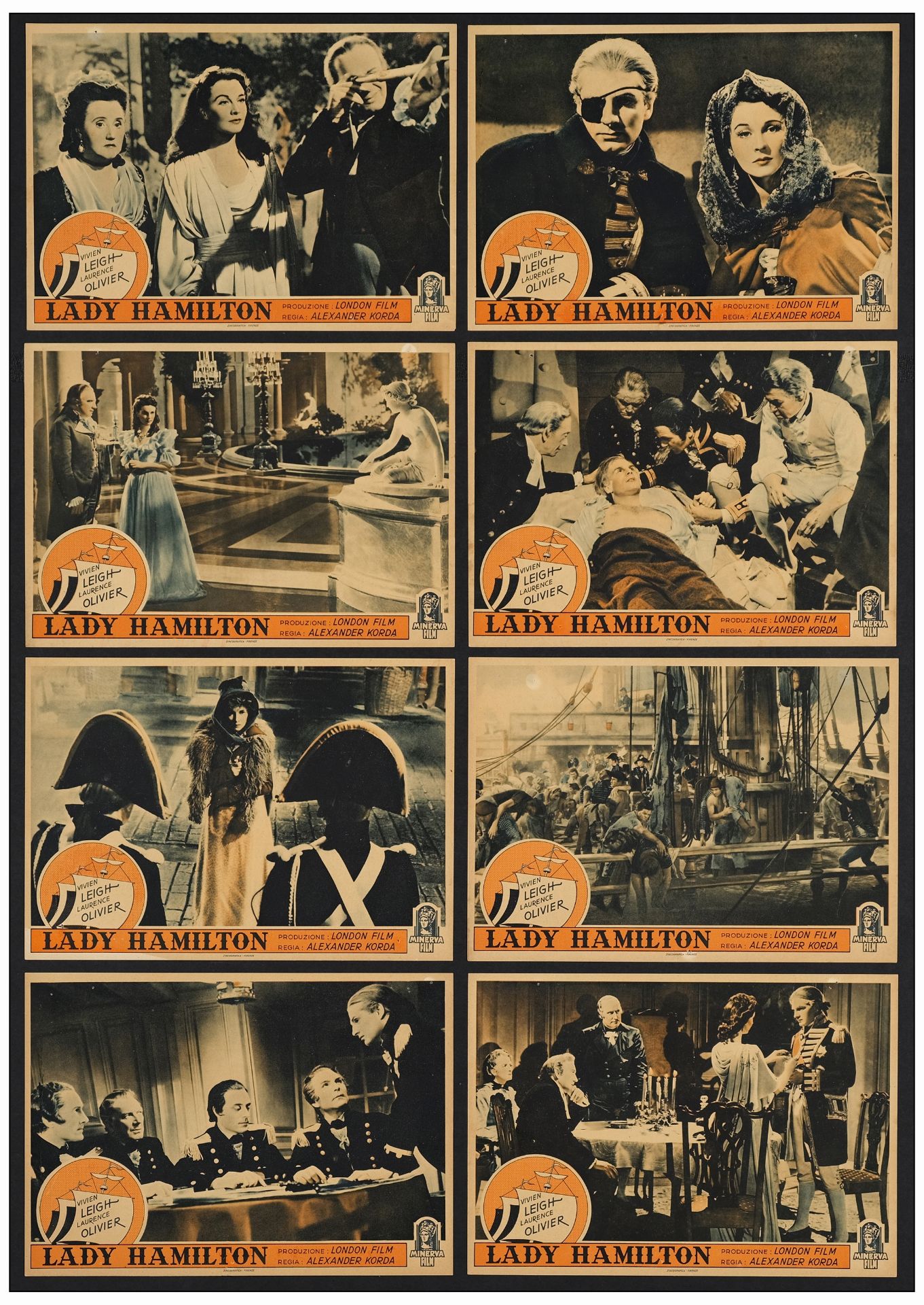 THAT HAMILTON WOMAN - First Post War Set of 10 Italian Photobustas (9.5" x 13.25); Very Fine- - Image 2 of 3