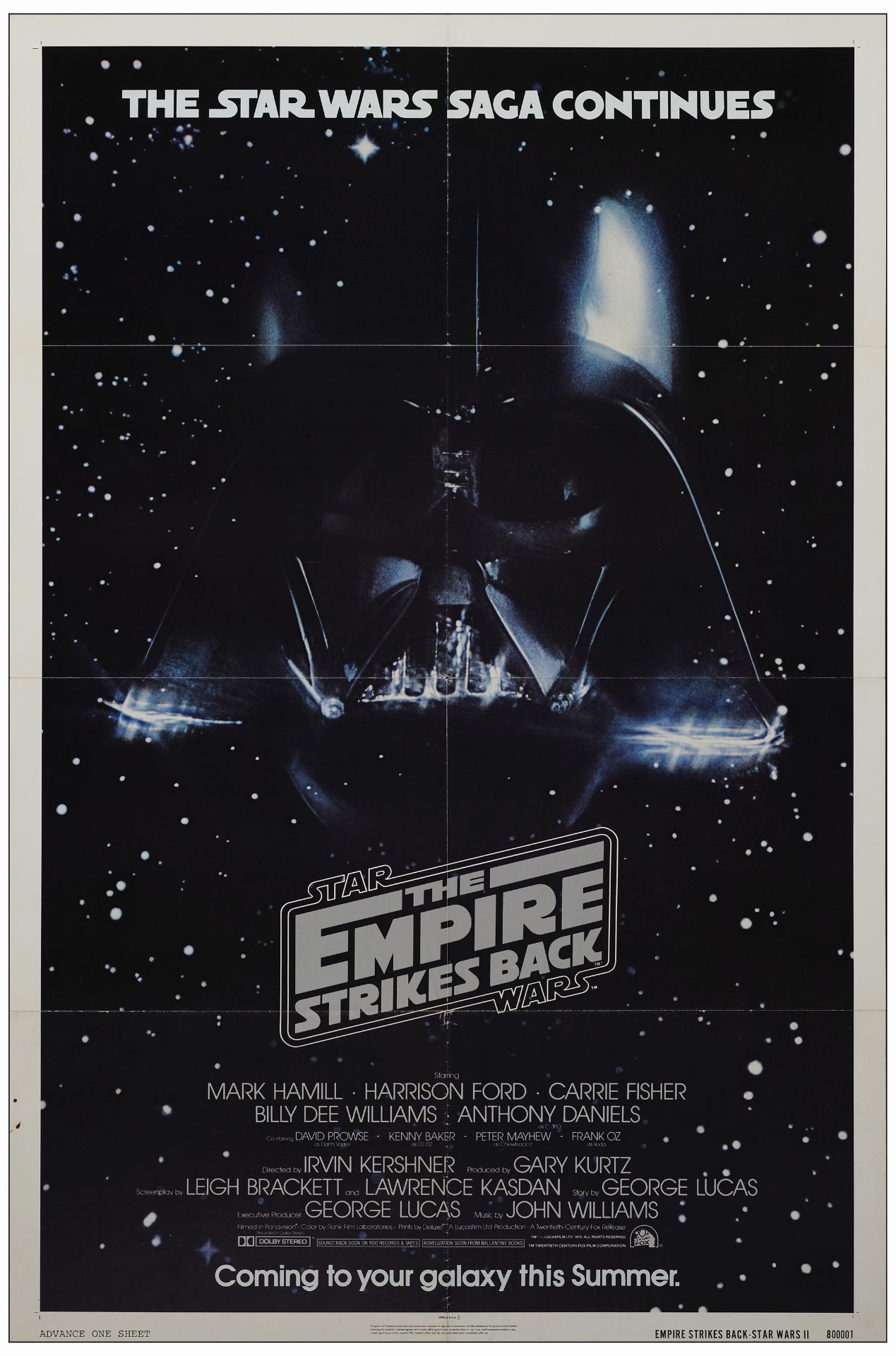 STAR WARS: THE EMPIRE STRIKES BACK - One Sheet (27" x 41"); Very Fine- Folded