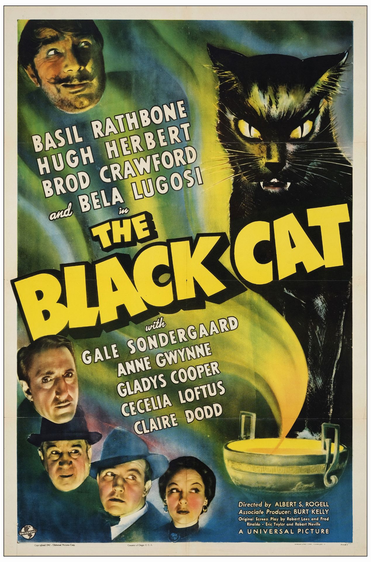 THE BLACK CAT - One Sheet (27" x 41"); Very Fine Folded