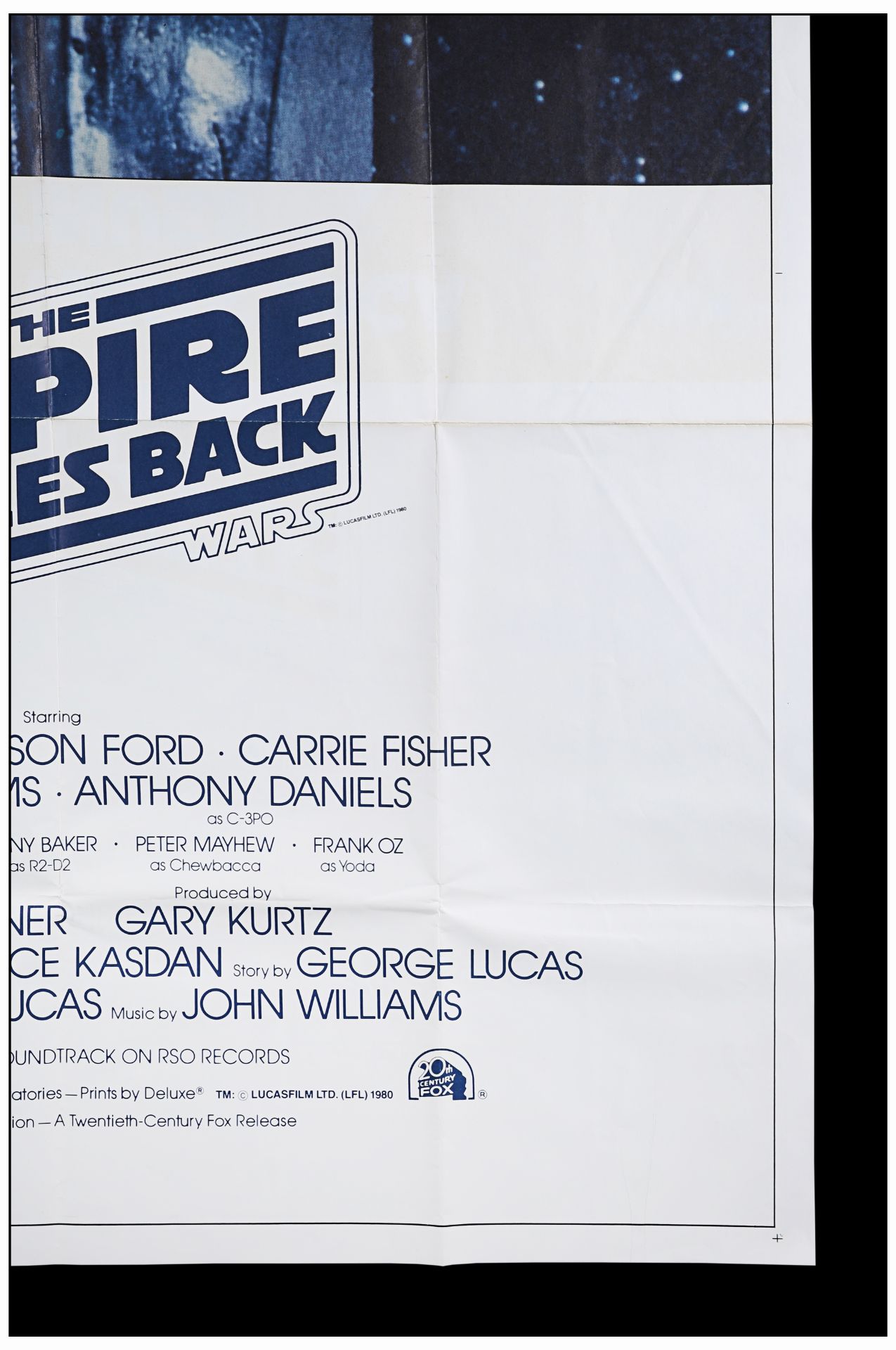 STAR WARS: THE EMPIRE STRIKES BACK - Three Sheet (41" x 78"); Fine Folded - Image 4 of 6