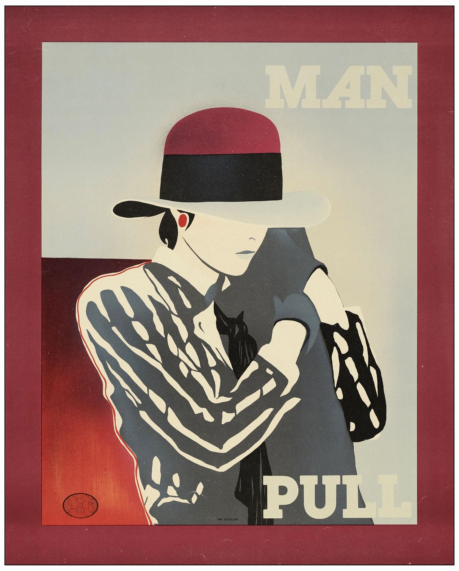 MAN PULL - Poster (29" x 23"); Very Fine on Linen