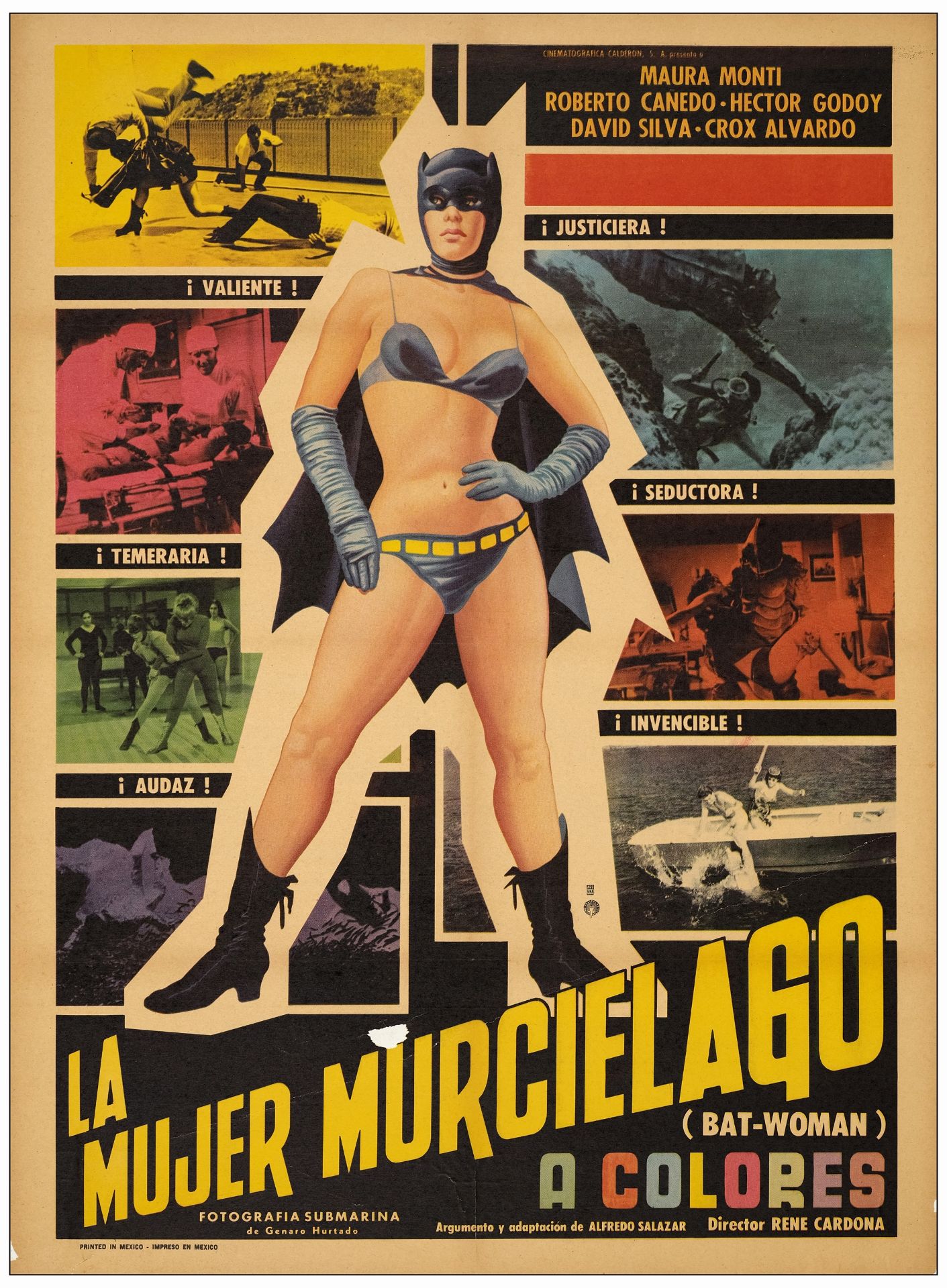 THE BATWOMAN - Mexican One Sheet (27.5" x 37"); Fine on Linen