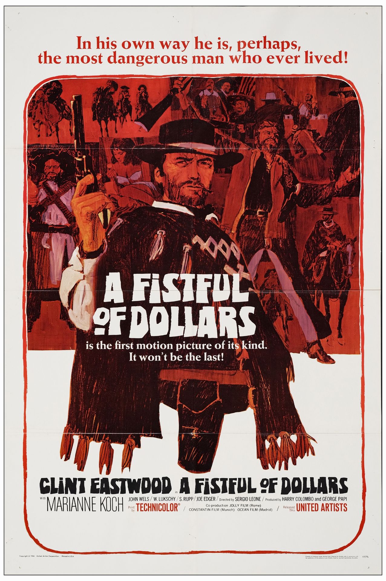 A FISTFUL OF DOLLARS - One Sheet (27" x 41"); Style A; Very Fine Folded