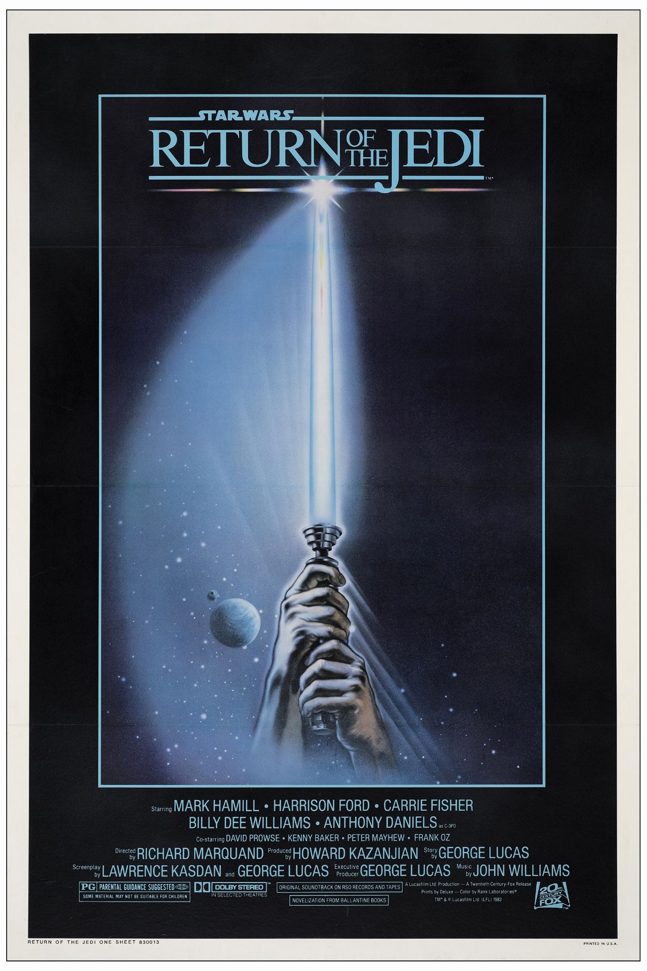 STAR WARS: RETURN OF THE JEDI - One Sheet (27" x 41"); Style A; Very Fine on Linen