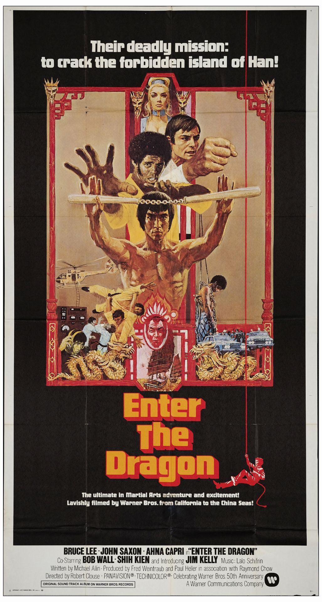 ENTER THE DRAGON - Three Sheet (41" x 81"); Very Fine+ Folded