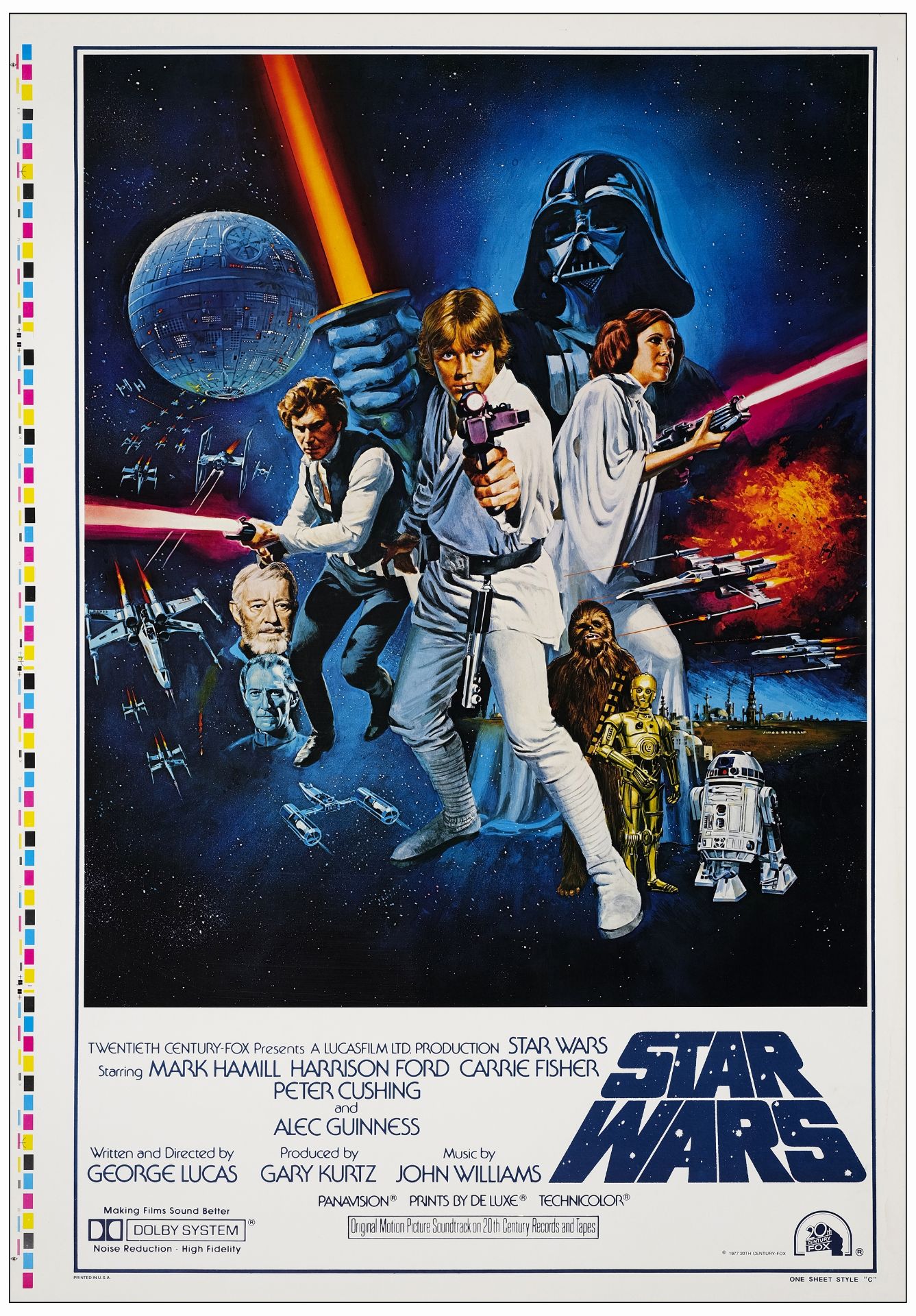 STAR WARS: A NEW HOPE - One Sheet (28.5" x 41"); Printers Proof International Style C; Very Fine+ on