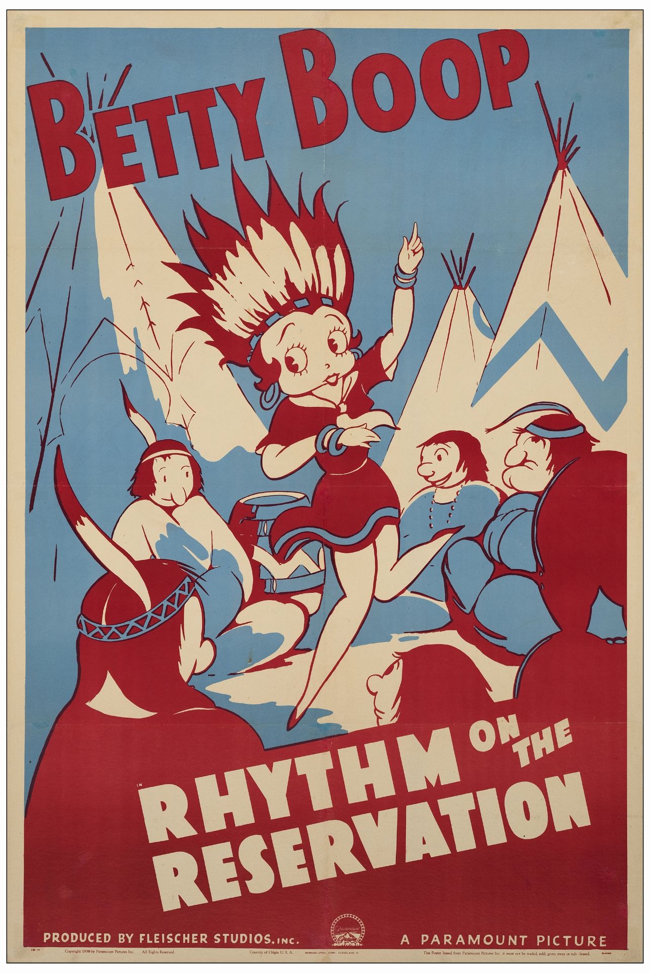 BETTY BOOP: RHYTHM ON THE RESERVATION - One Sheet (27" x 41" ); Very Fine on Linen