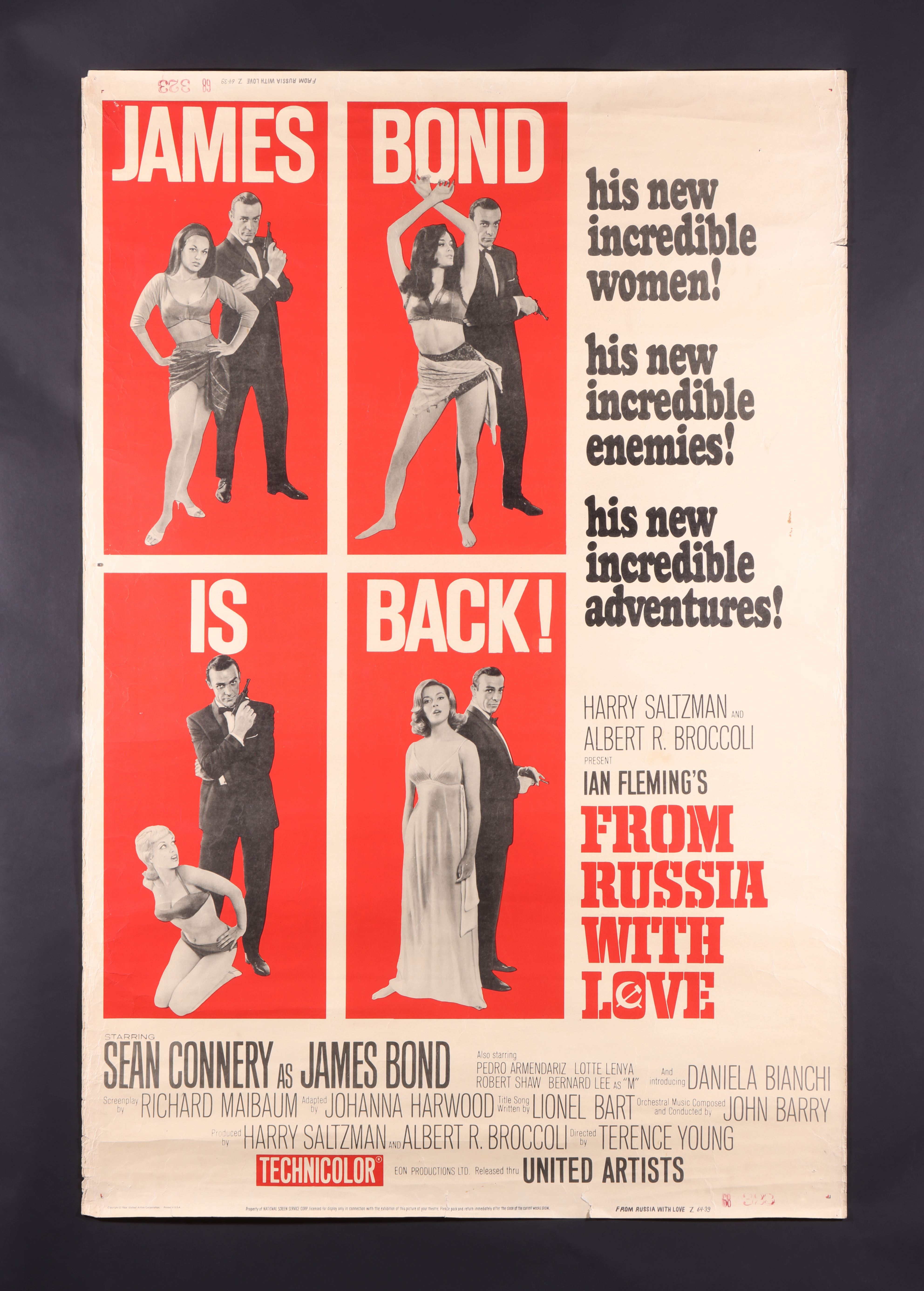 JAMES BOND: FROM RUSSIA WITH LOVE (1963) - David Frangioni Collection: US 40 x 60 - Style Z, 1964 (F