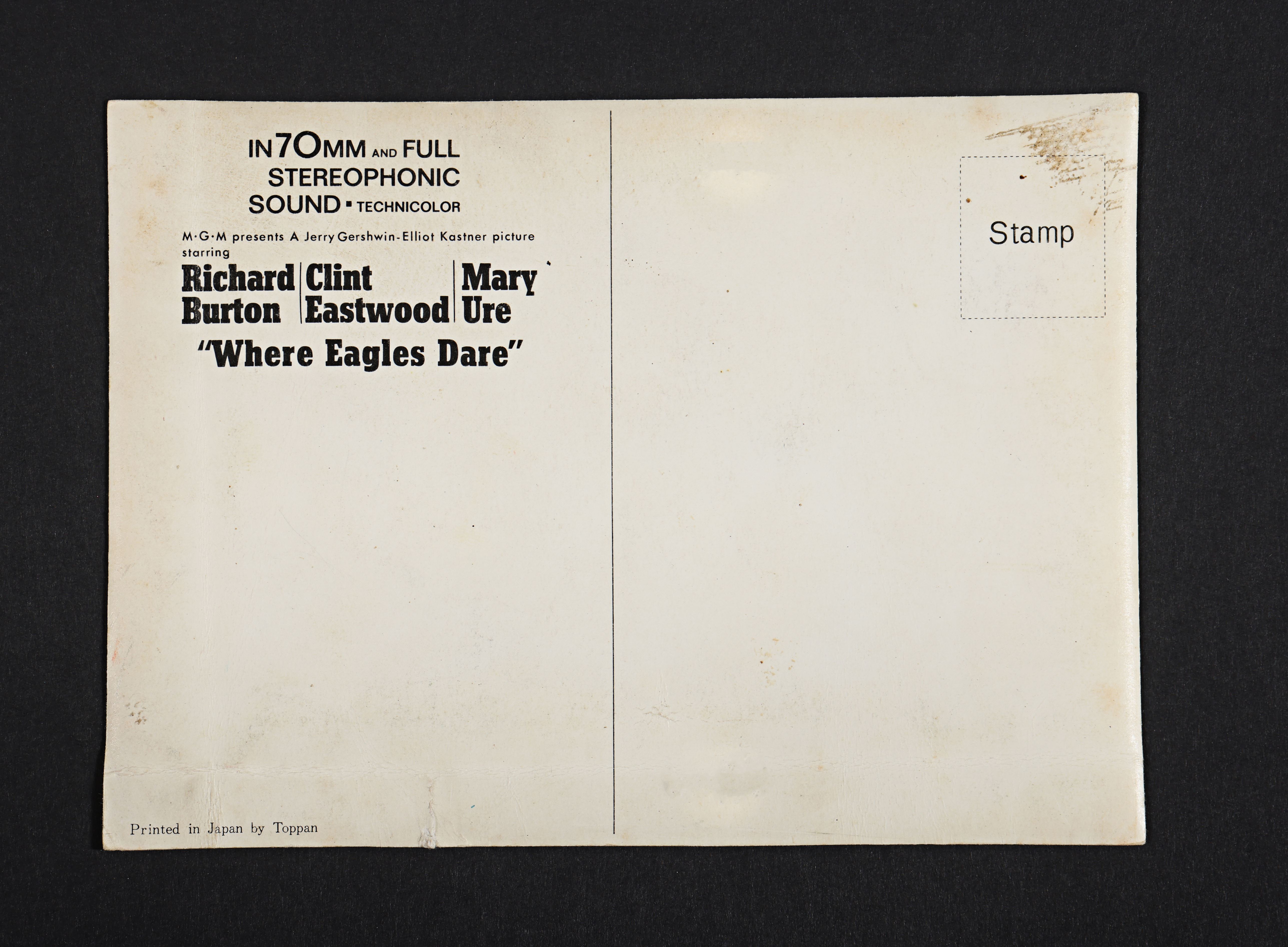 WHERE EAGLES DARE (1968) - David Frangioni Collection: 3D Lenticular Postcard, 1968 - Image 4 of 4
