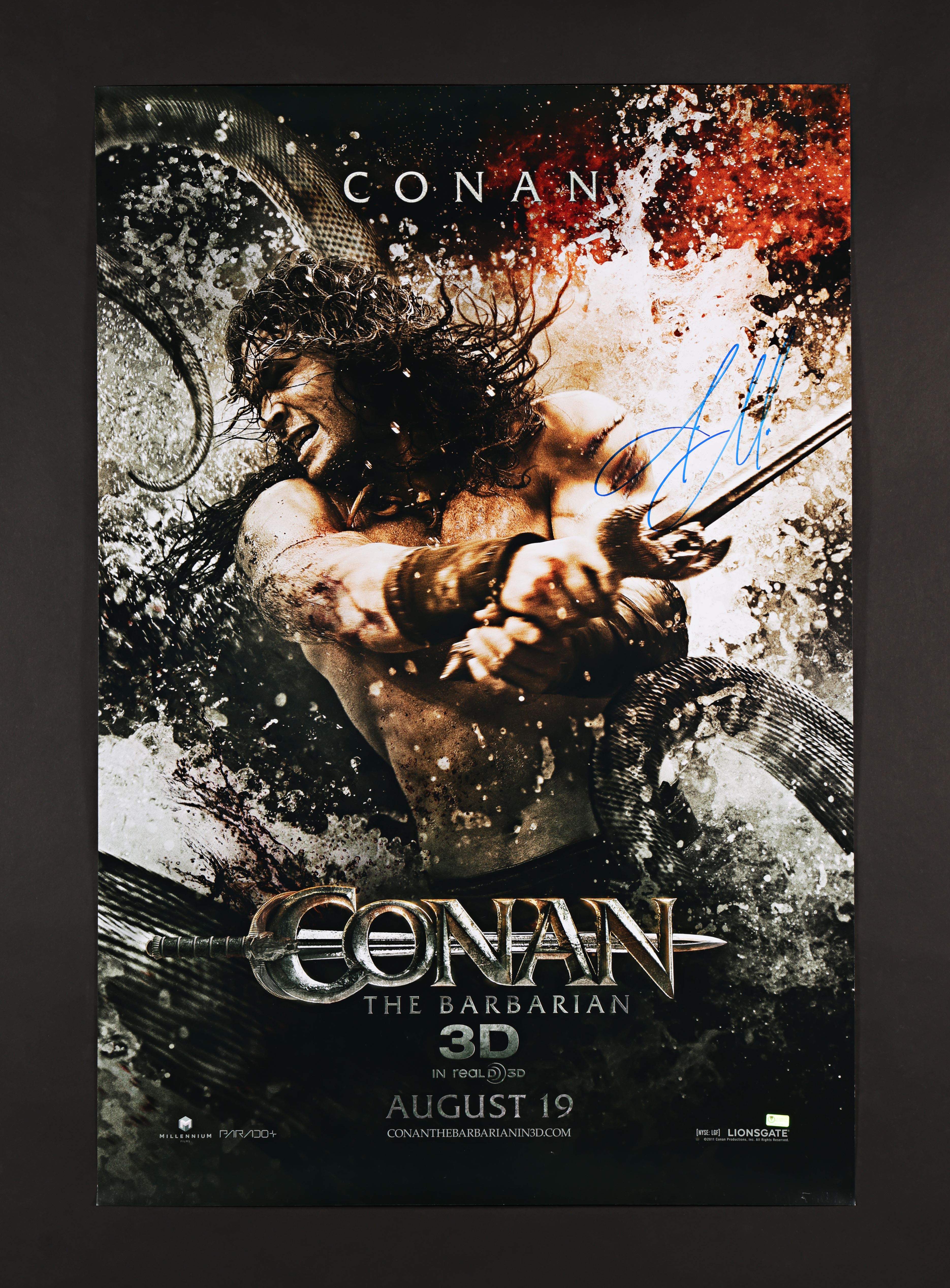 CONAN THE BARBARIAN (2011) - Jason Momoa Autographed One-Sheet, 2011