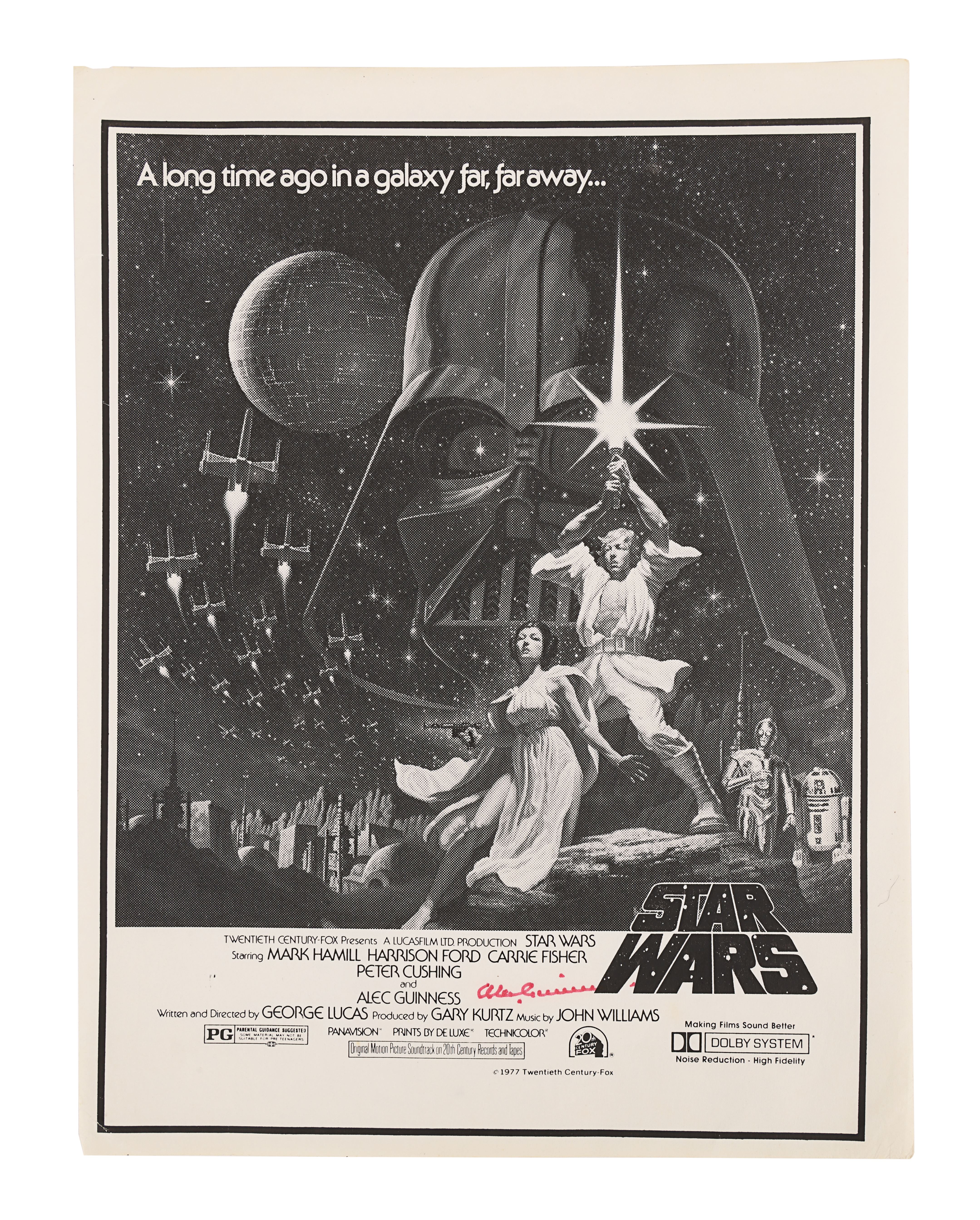 STAR WARS: A NEW HOPE (1977) - Alec Guinness Autographed Mini Poster Image