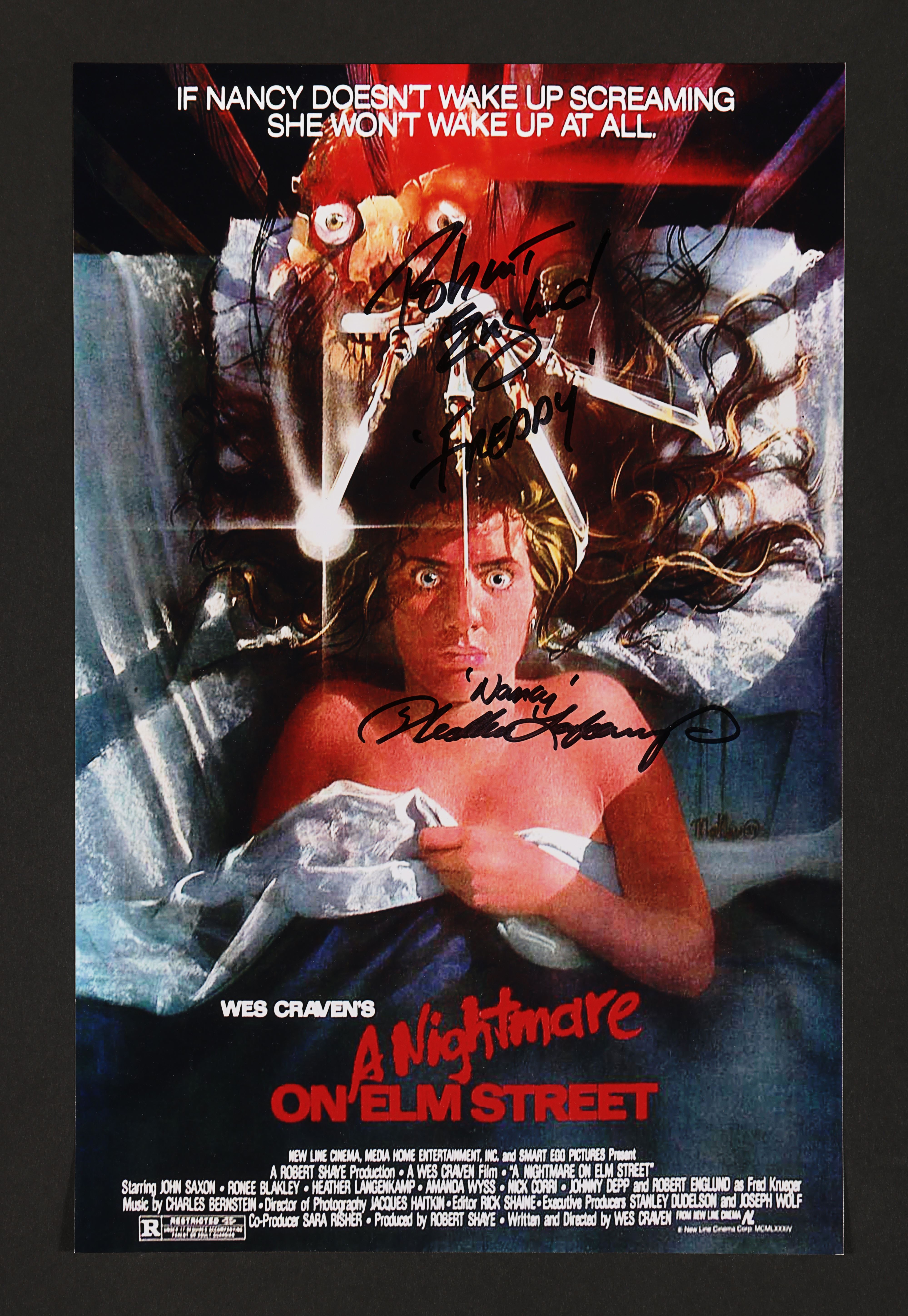 A NIGHTMARE ON ELM STREET (1984) - Robert Englund and Heather Langenkamp Autographed Mini Poster