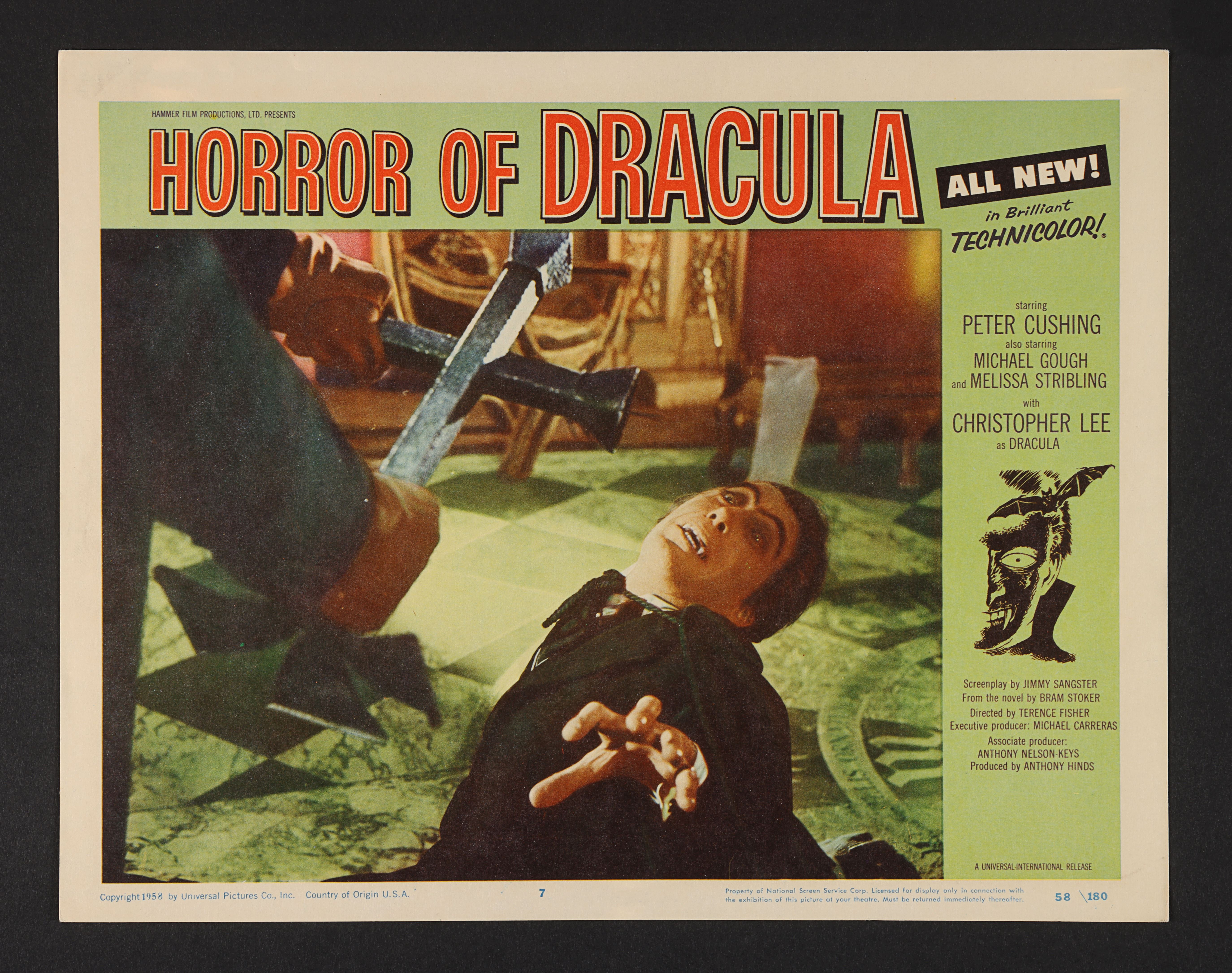 HORROR OF DRACULA (1958) - US Lobby Card #7, 1958