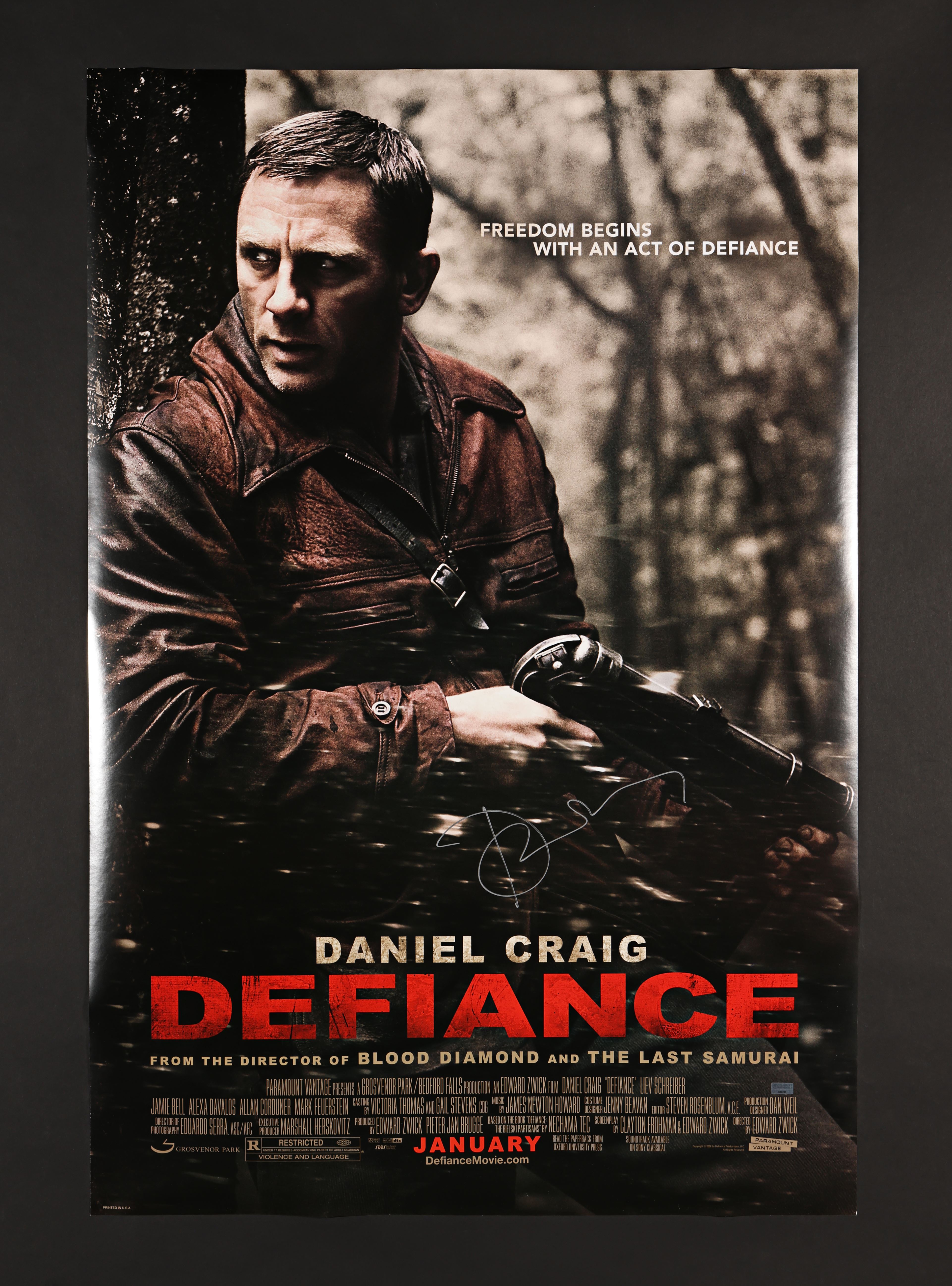 DEFIANCE (2008) - Daniel Craig Autographed One-Sheet, 2008