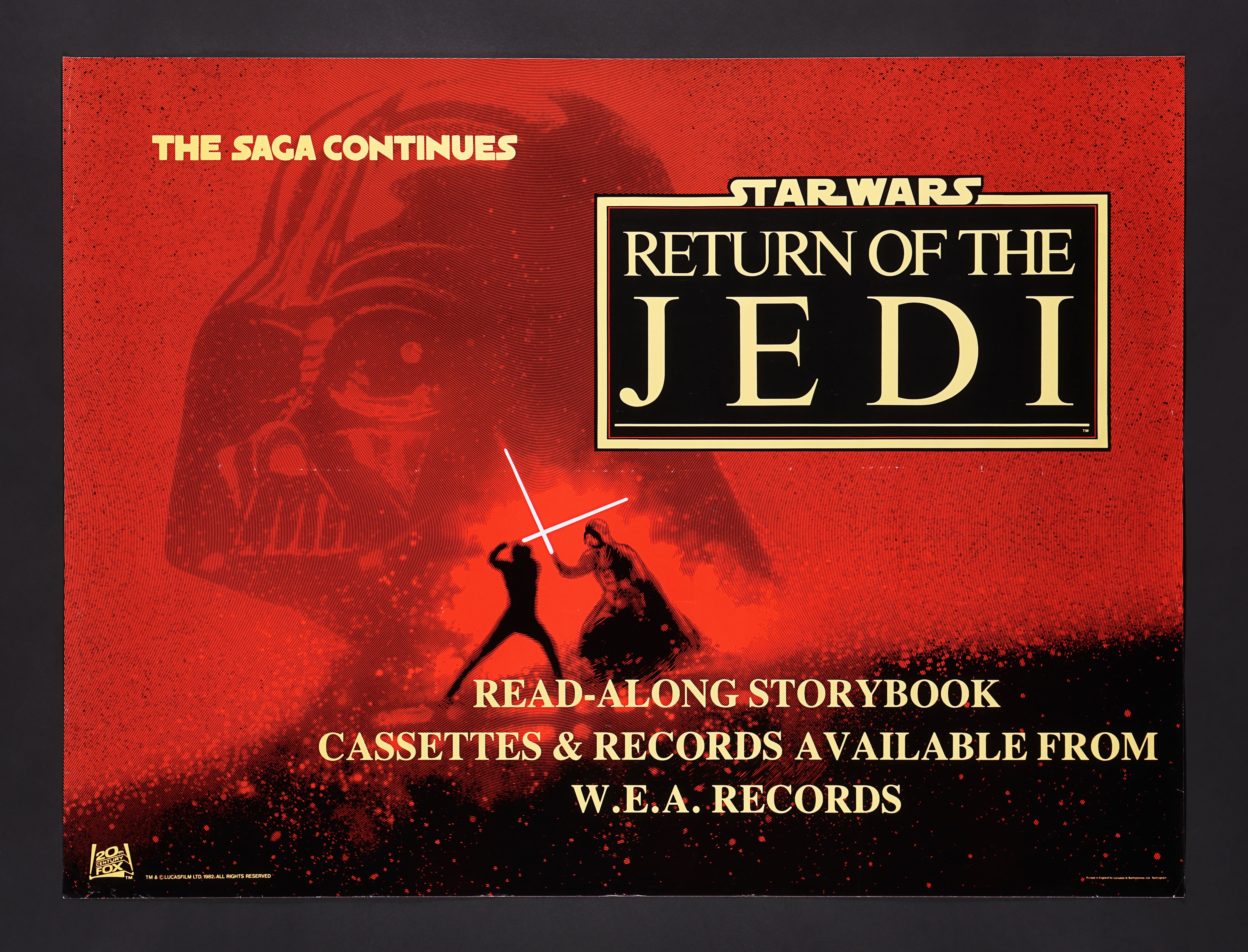 STAR WARS: RETURN OF THE JEDI (1983) - "Read-Along Storybook" UK Quad - Rolled, 1983