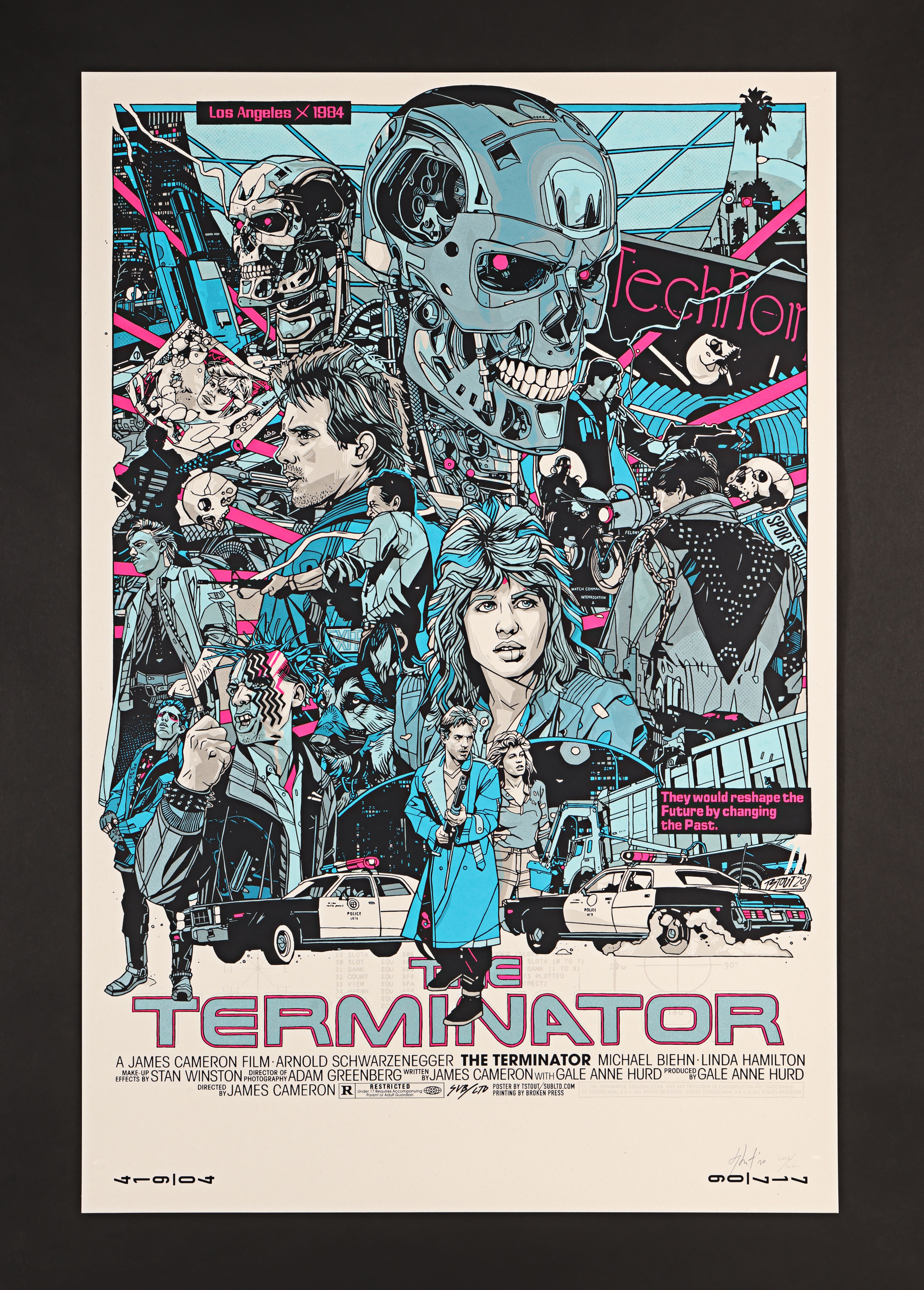 THE TERMINATOR (1984) - Signed, Dated and Hand-Numbered Timed Edition Print by Tyler Stout, 2020