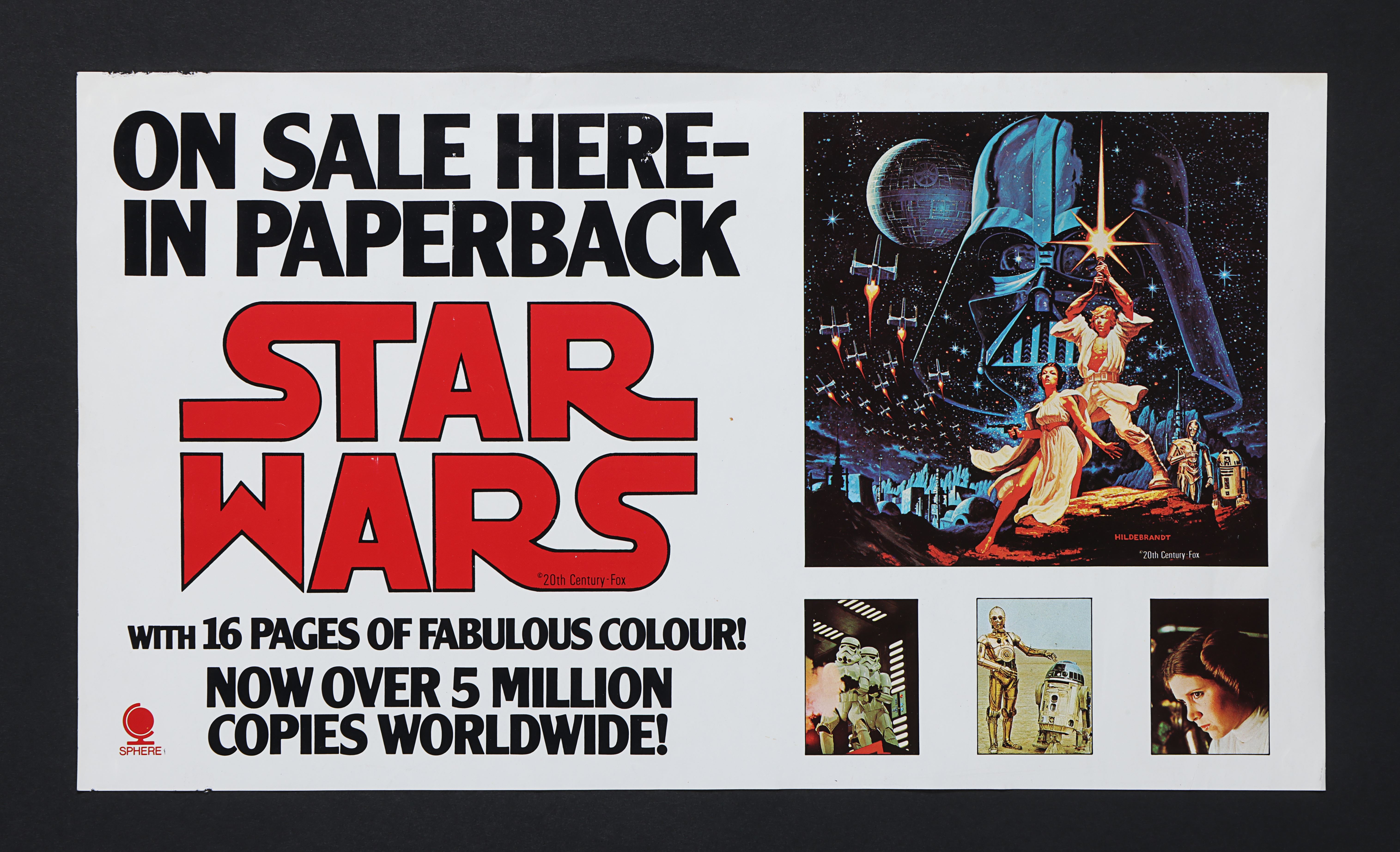 STAR WARS: A NEW HOPE (1977) - David Frangioni Collection: UK Sphere Paperback Novel Advertising Pos