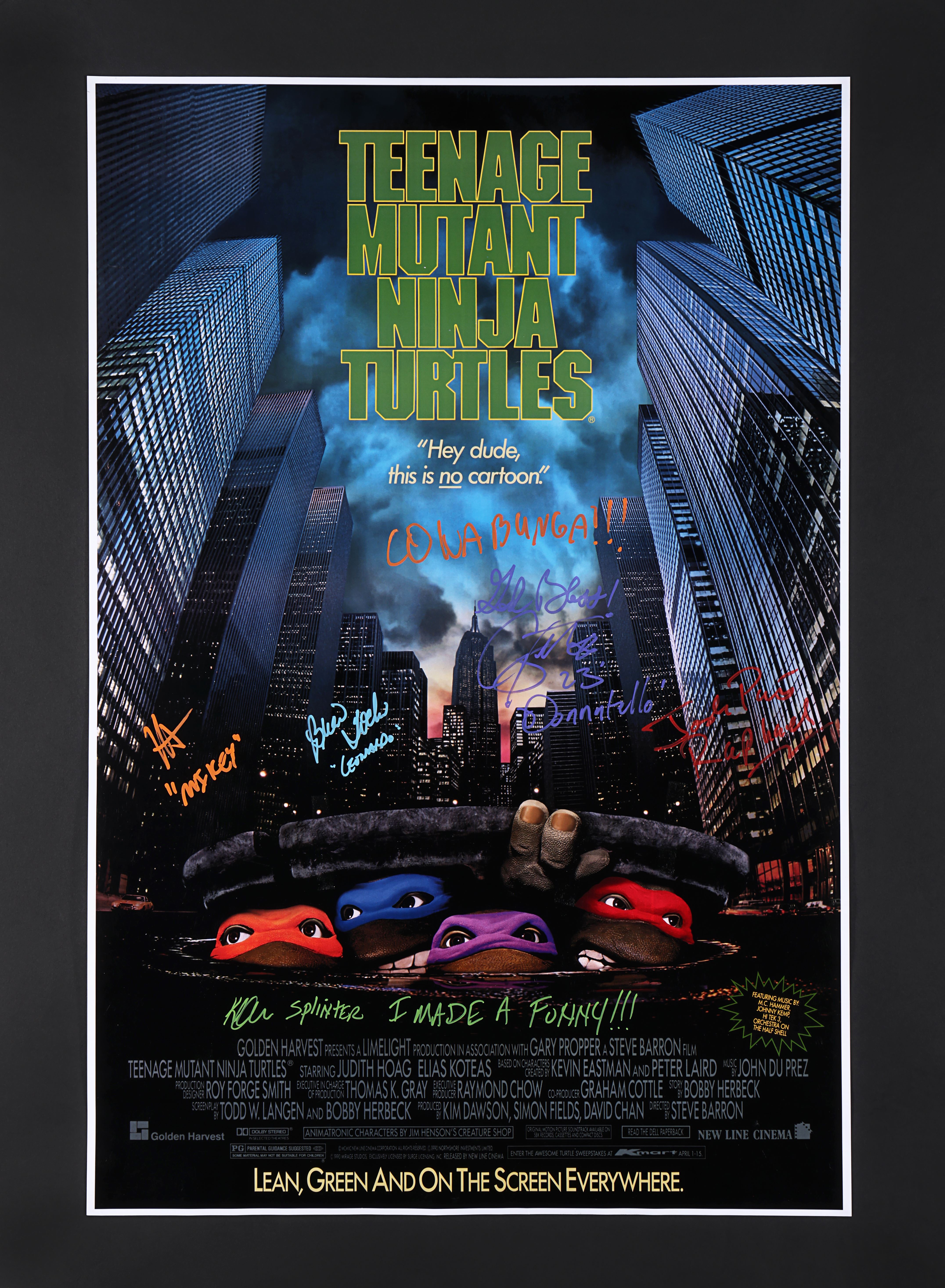 TEENAGE MUTANT NINJA TURTLES (1990) - Corey Feldman, Josh Pais, Brian Tochi, Robbie Rist and Kevin C