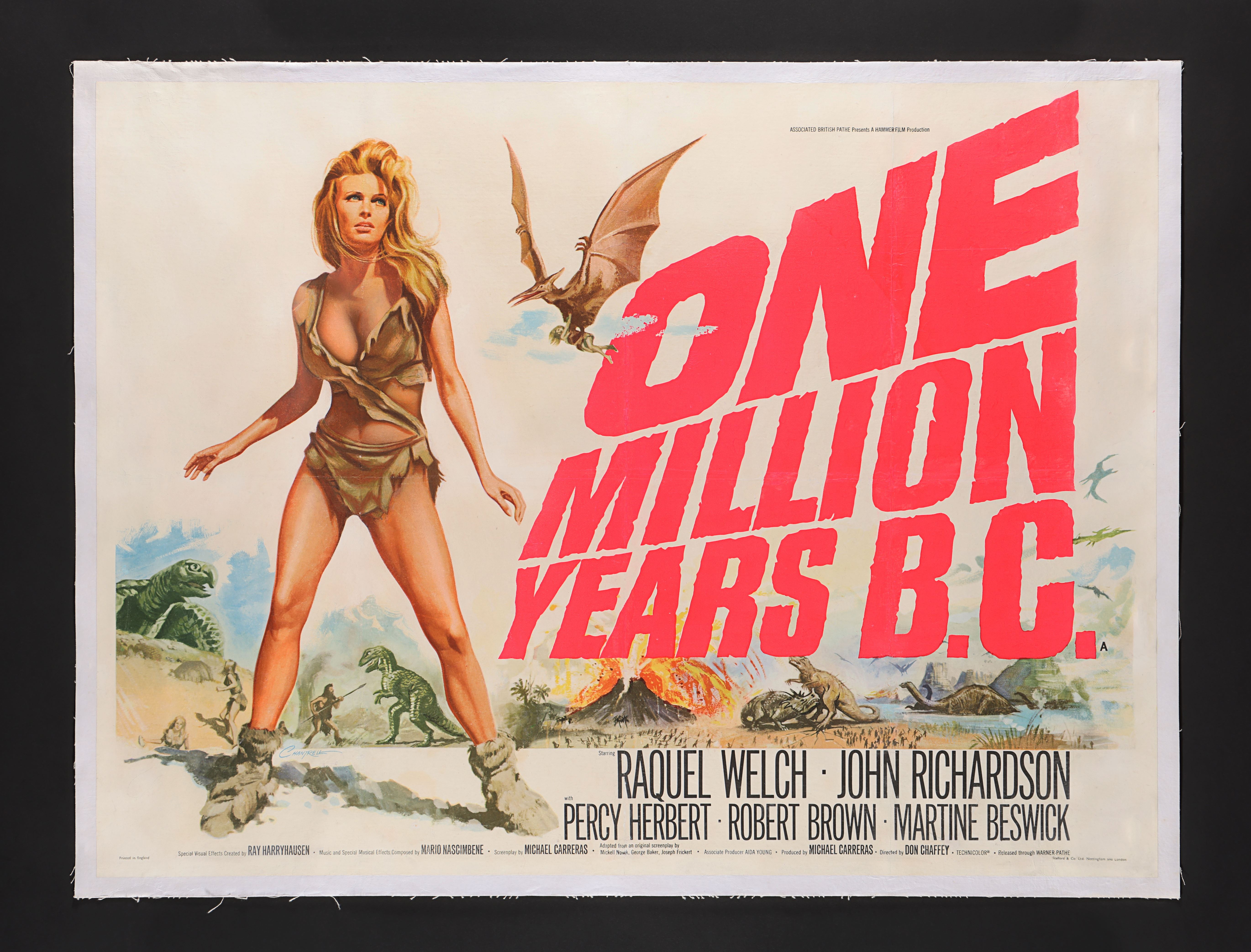 ONE MILLION YEARS B.C. (1966) - UK Quad - Linen-Backed, 1966